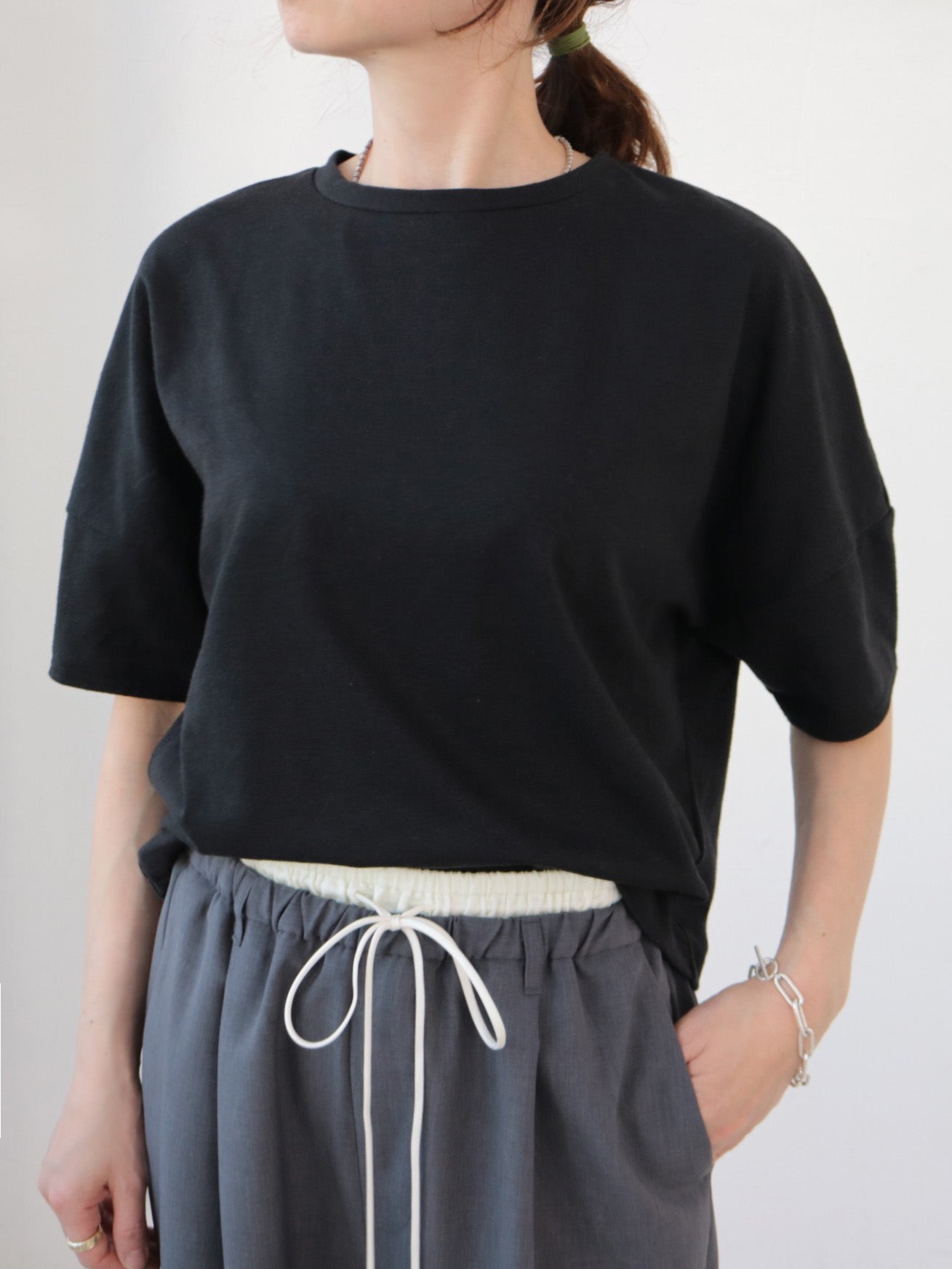 doux bleu リネン ドロップショルダーTシャツ DB-2621-078