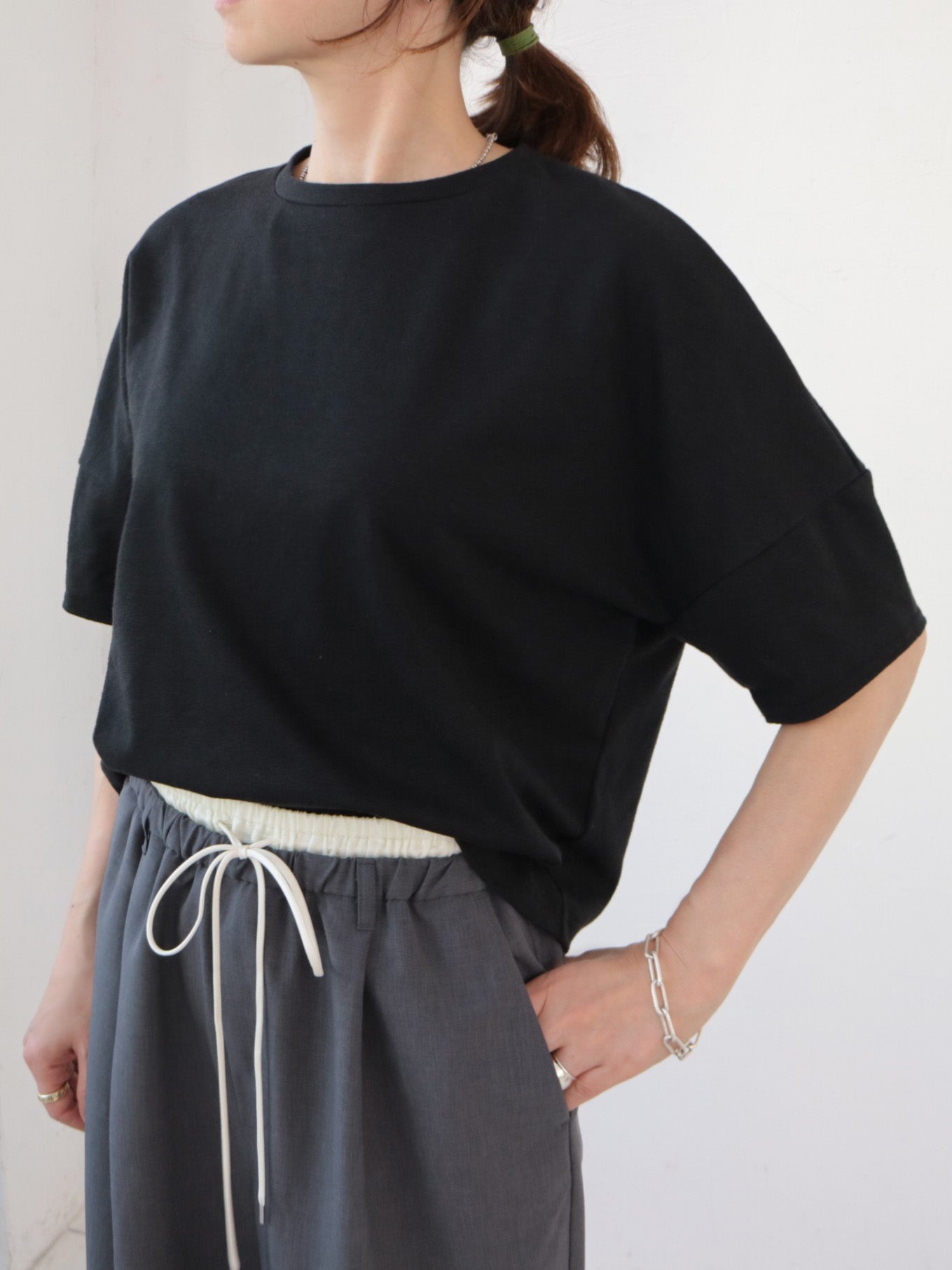 doux bleu リネン ドロップショルダーTシャツ DB-2621-078