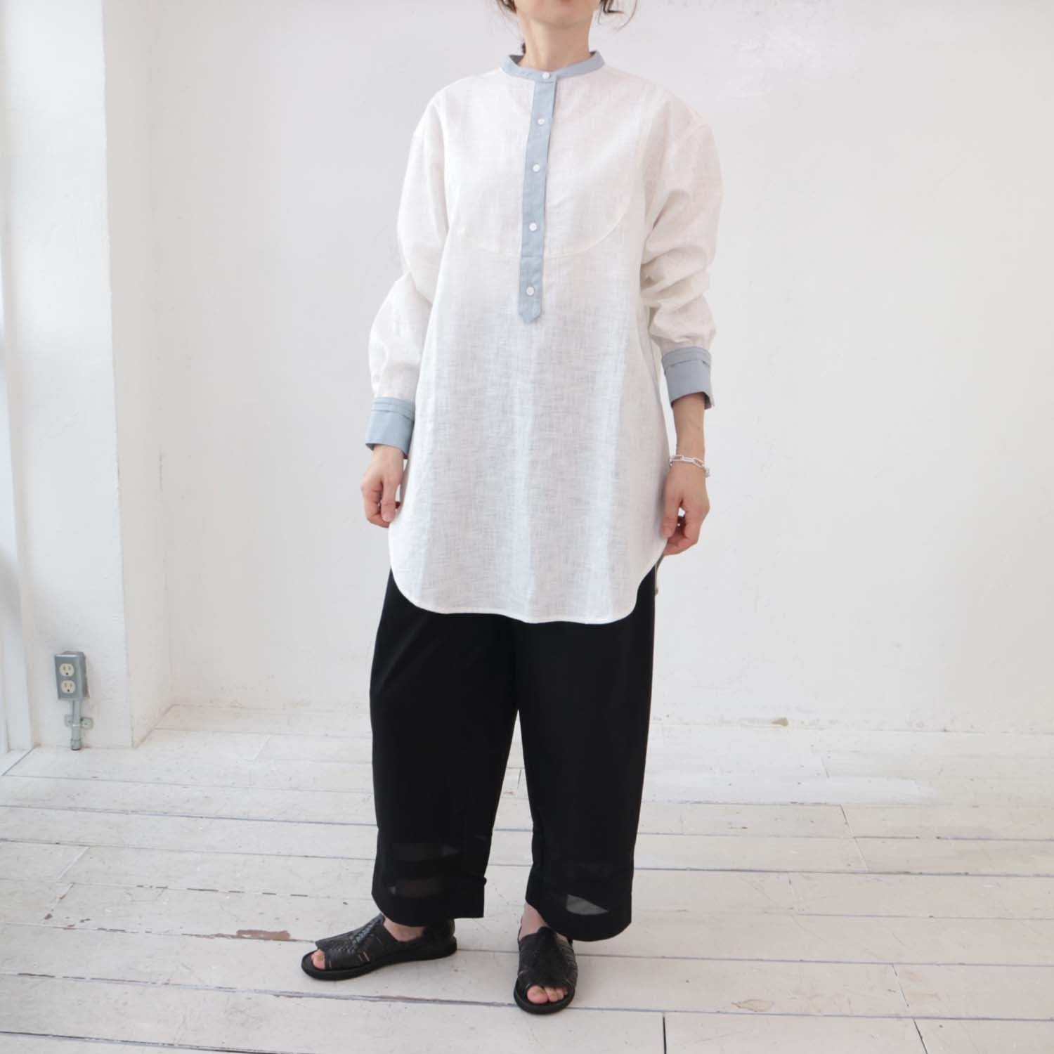 doux bleu ラミークレリックチュニックシャツ DB-2413-023