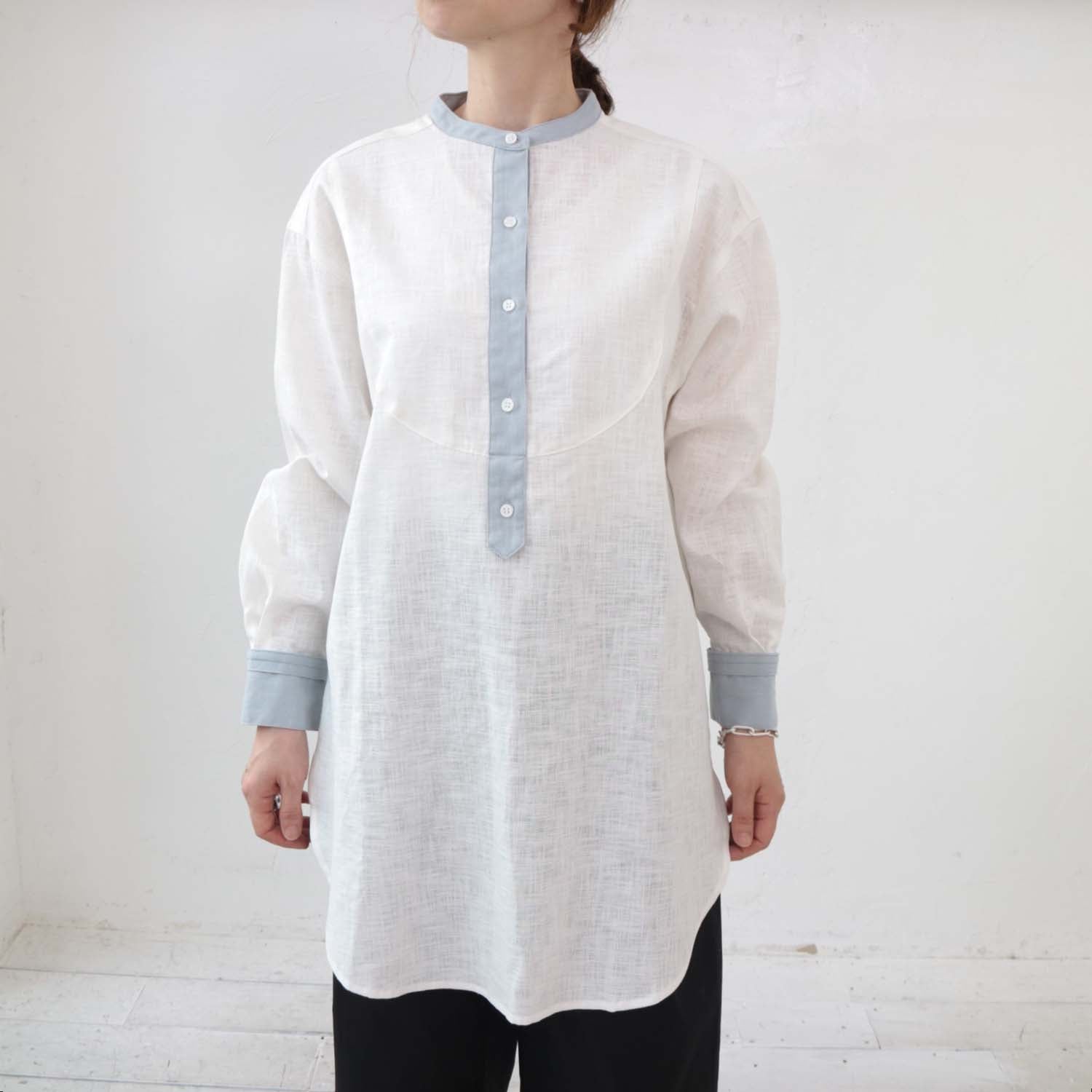doux bleu ラミークレリックチュニックシャツ DB-2413-023