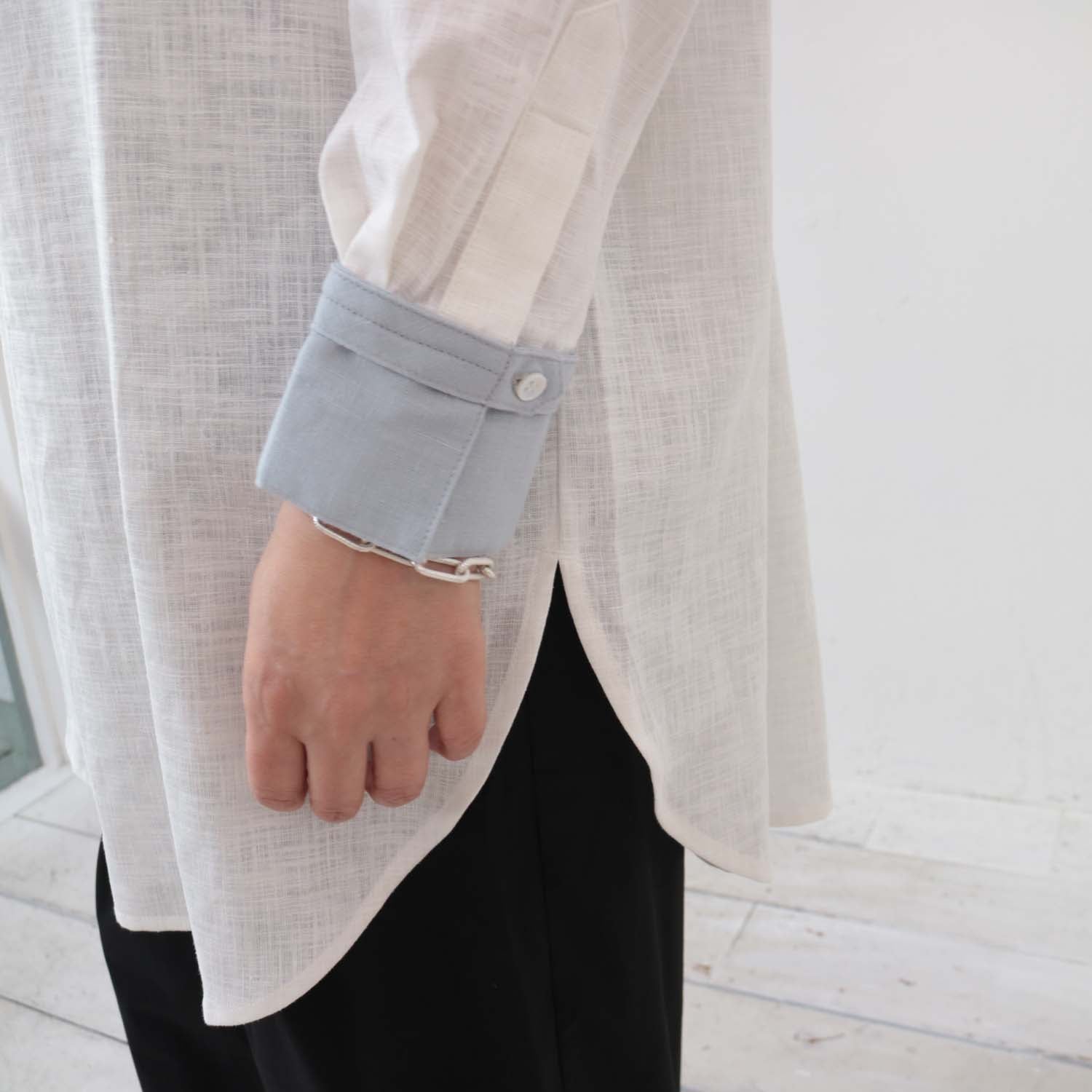 doux bleu ラミークレリックチュニックシャツ DB-2413-023