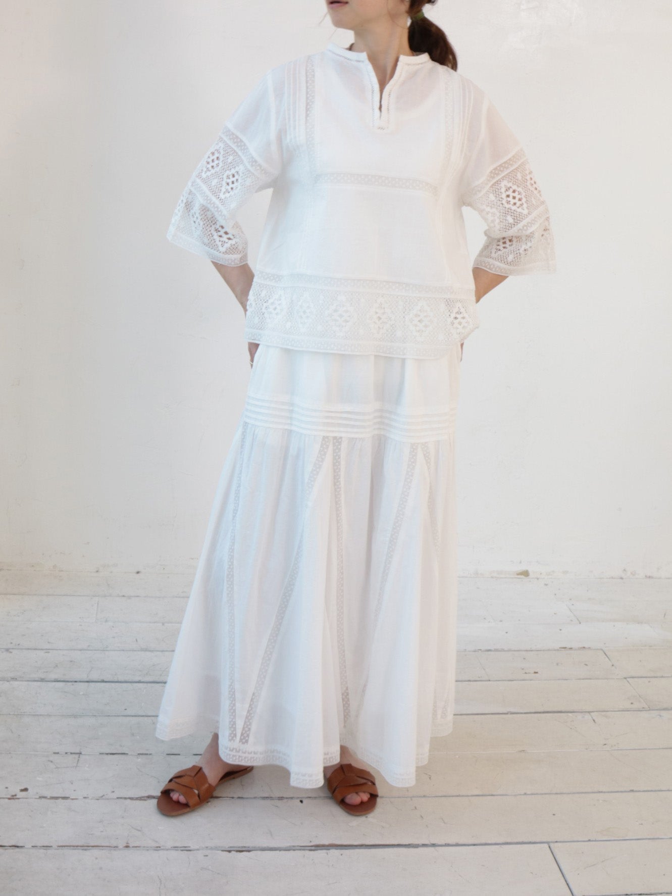 【ゆきふいるむ/yukiさん着用アイテム】doux bleu コットンローン/レースブラウス DB-2623-053