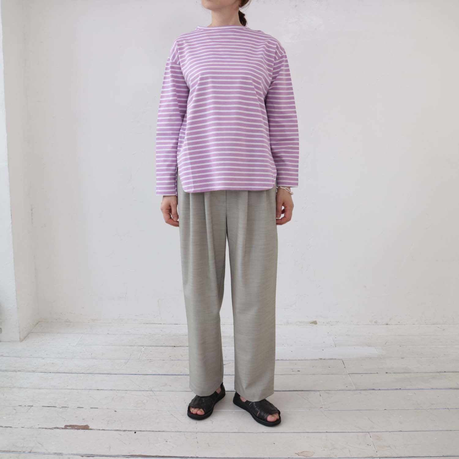doux bleu ワイドストレートタックパンツ DB-2415-003
