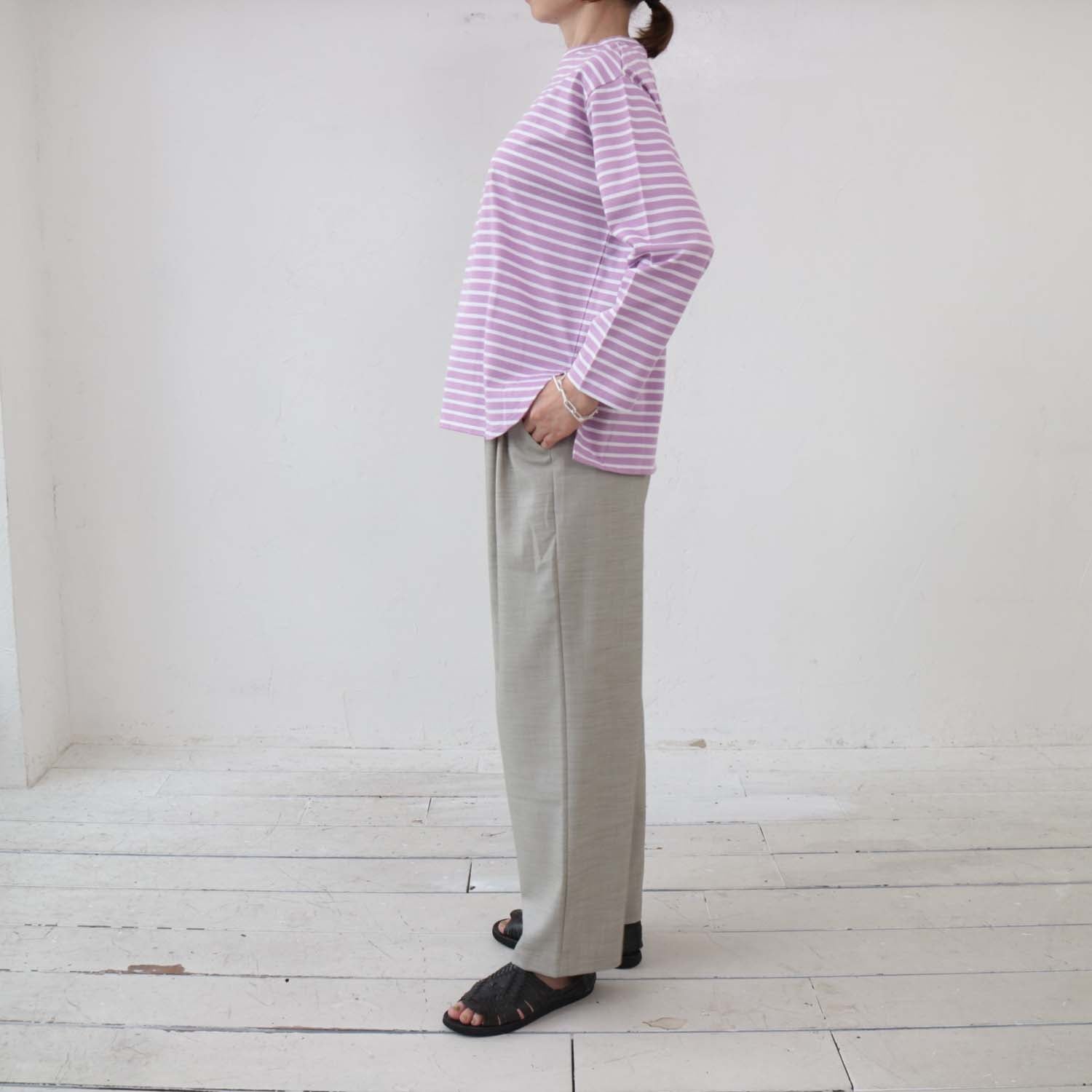 doux bleu ワイドストレートタックパンツ DB-2415-003
