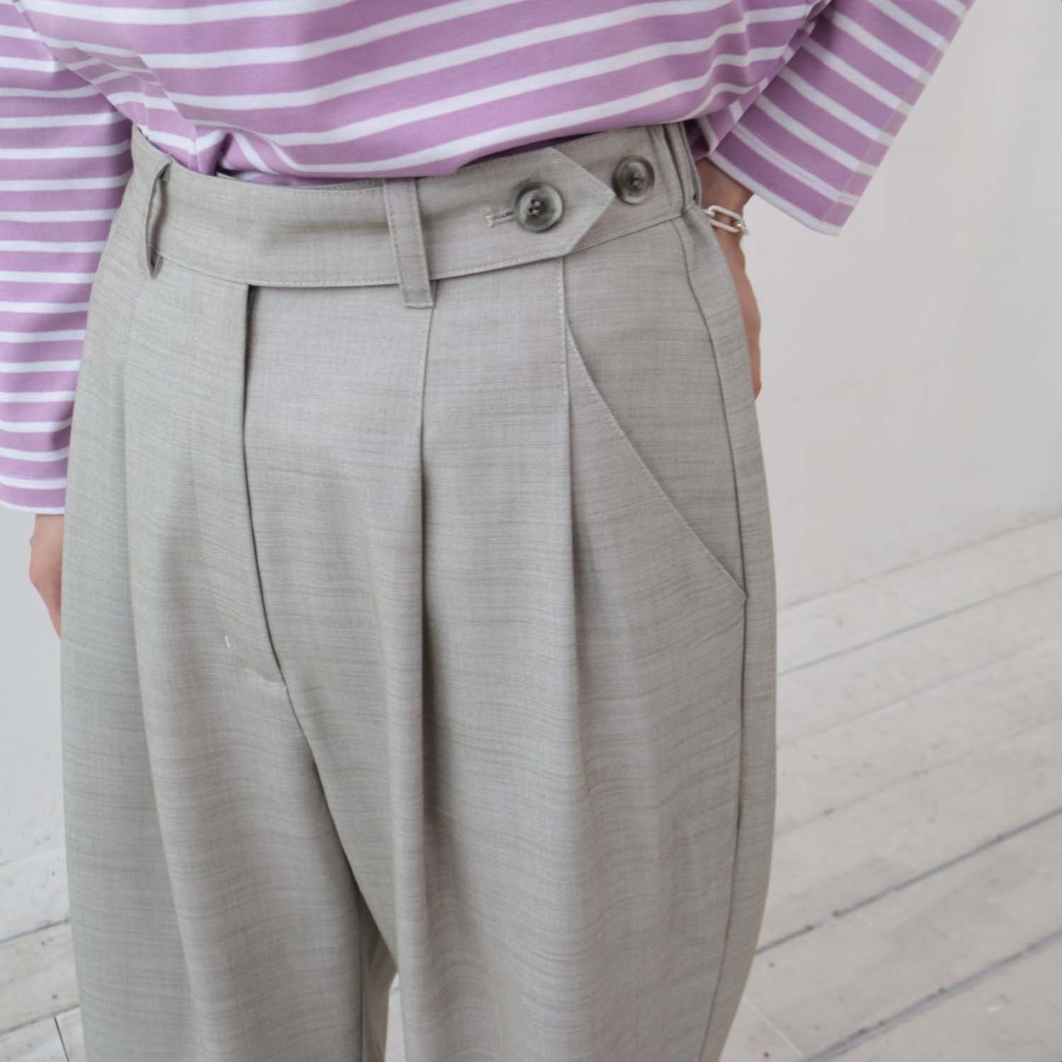 doux bleu ワイドストレートタックパンツ DB-2415-003