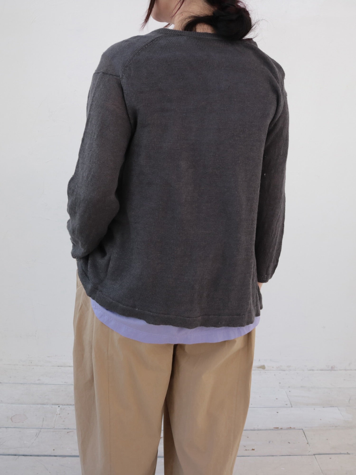 YARRA フレンチリネンAラインカーディガン YR-1522-266