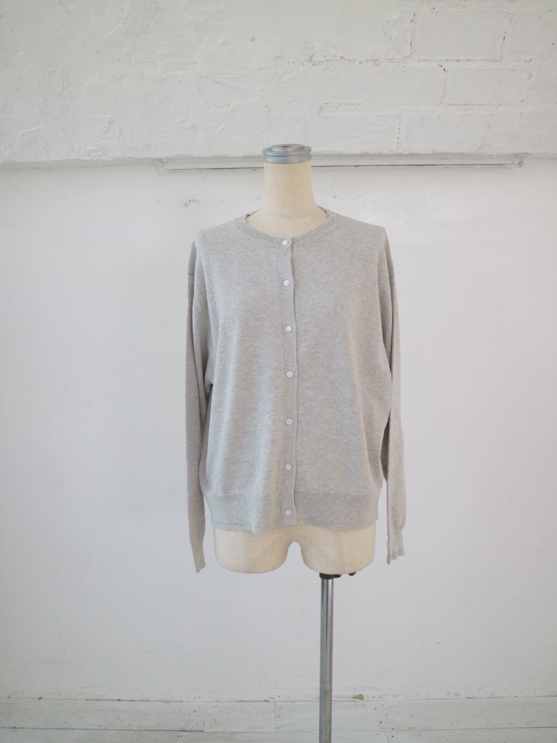 YARRA コットンカシミヤクルーカーディガン YR-1612-206