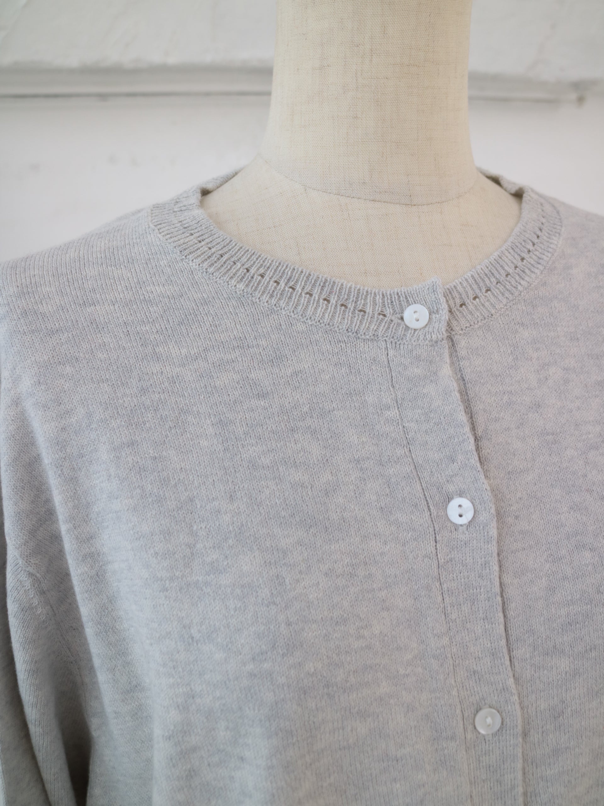 YARRA コットンカシミヤクルーカーディガン YR-1612-206