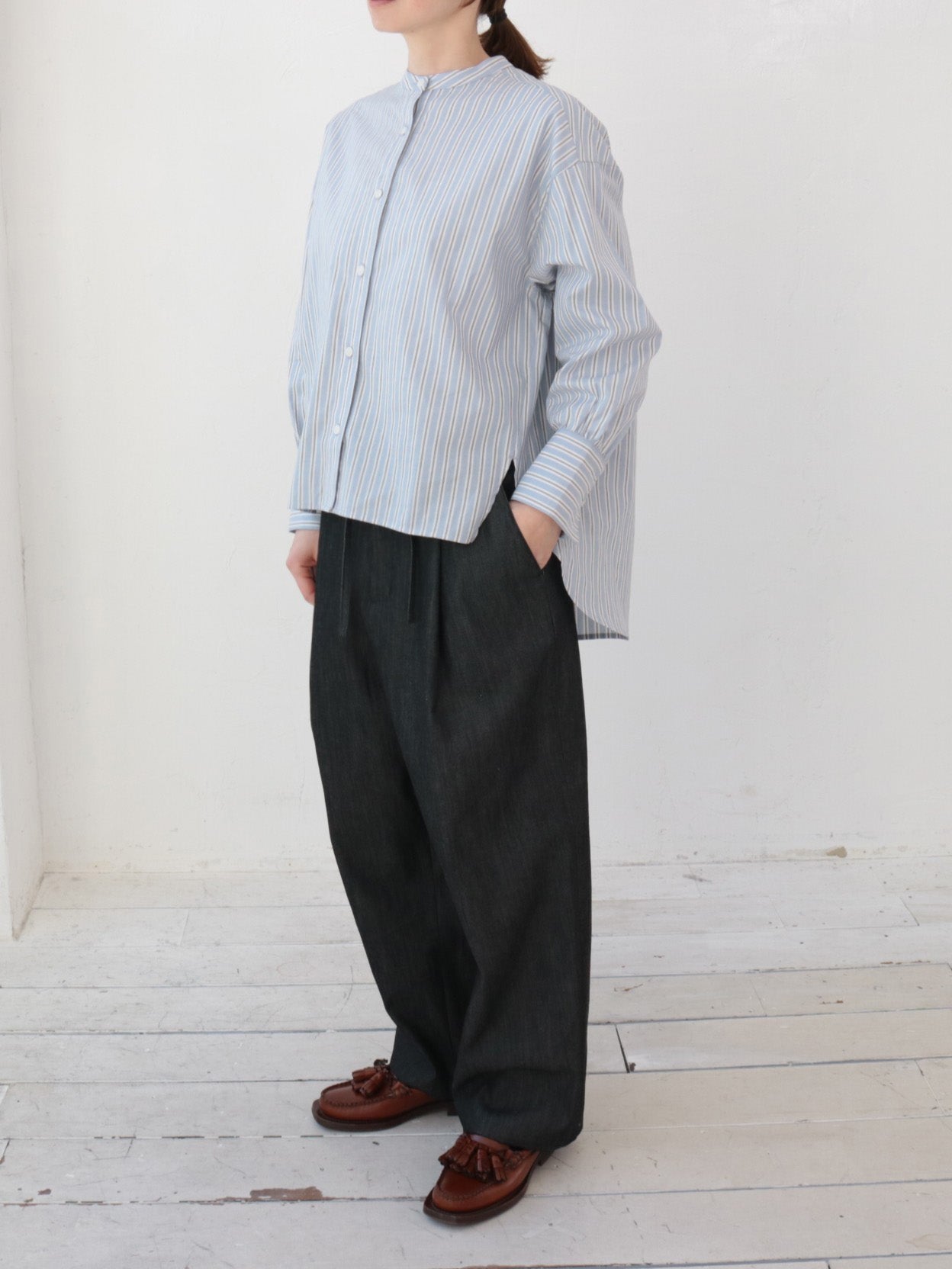 doux bleu バックギャザーシャツ DB-2543-028