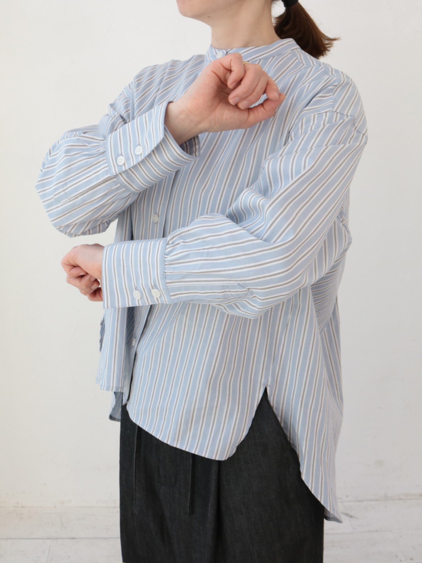 doux bleu バックギャザーシャツ DB-2543-028