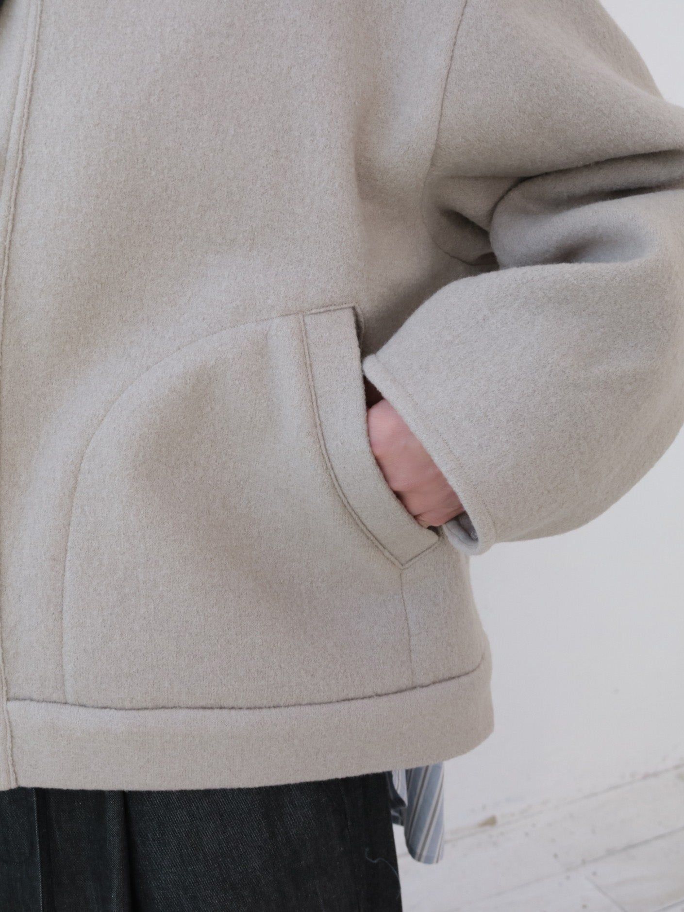 doux bleu ウール フーテッドジャケット DB-2547-035