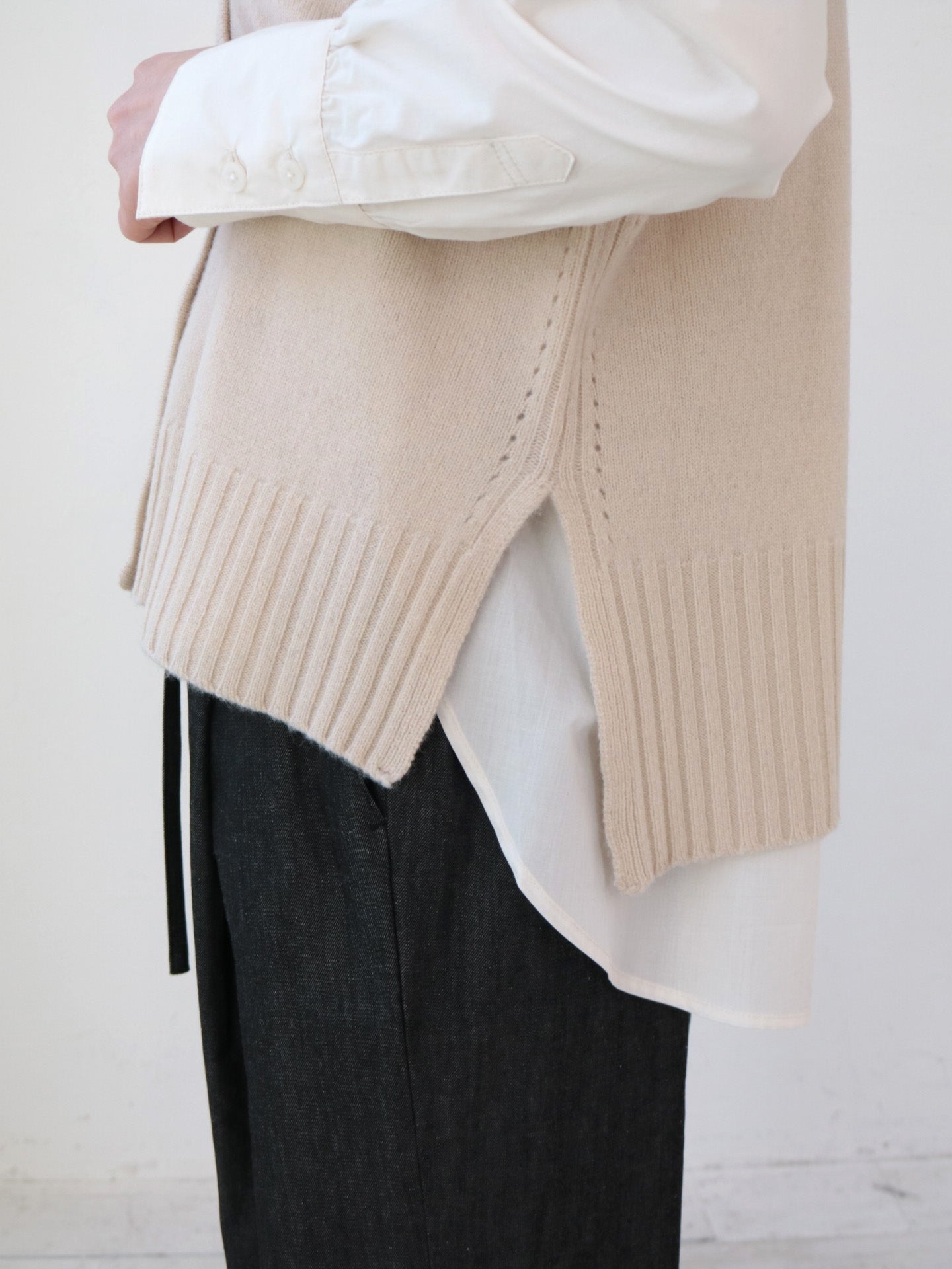 doux bleu EXファインメリノウール ニットベスト DB-2548-032