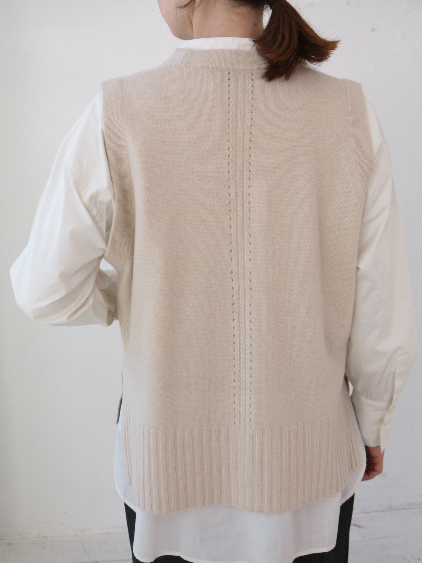 doux bleu EXファインメリノウール ニットベスト DB-2548-032