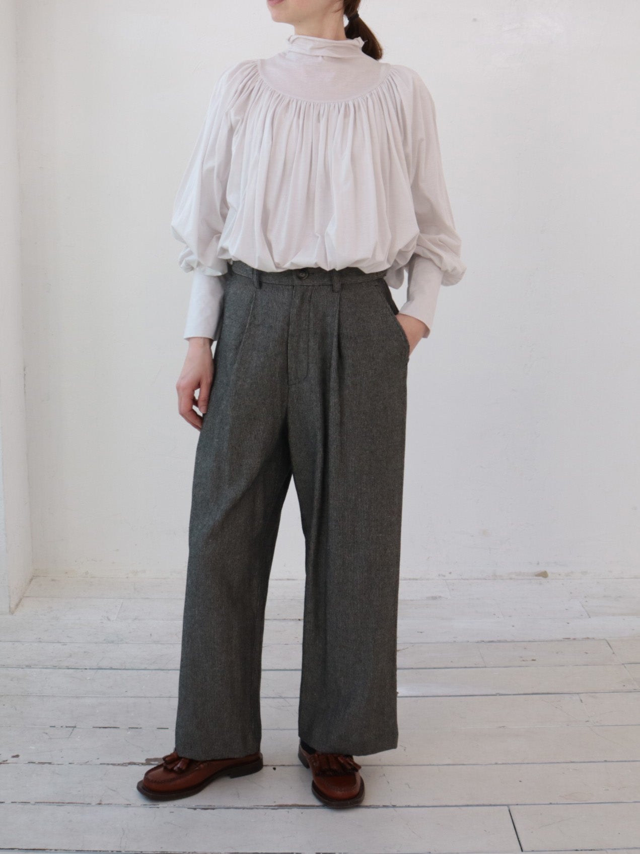 doux bleu リネンレーヨン ストライプパンツ DB-2545-015