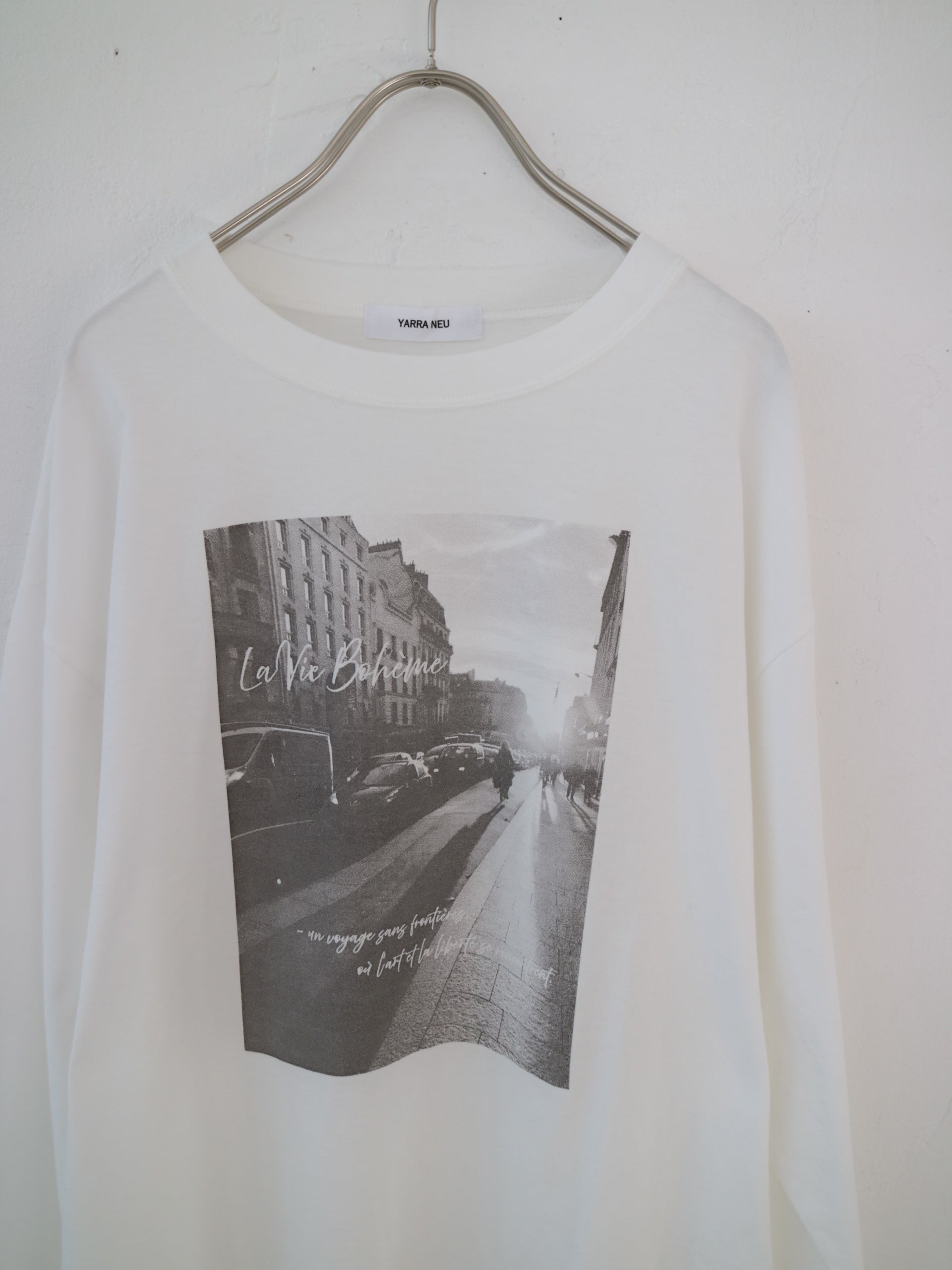YARRA NEU eveningフォトプリントロングTシャツ NU-5641-402