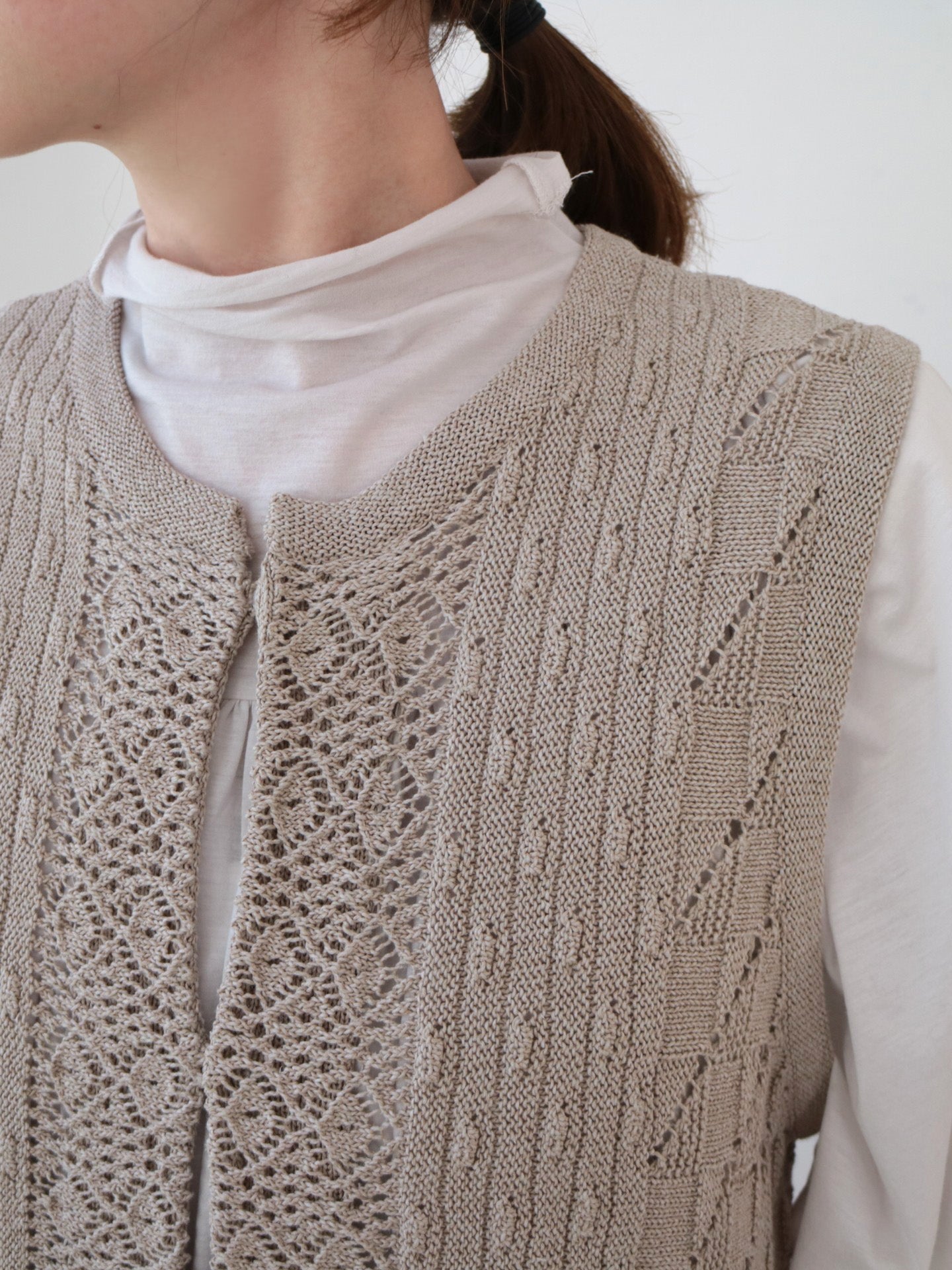 doux bleu オープンワーク ニットベスト DB-2548-022