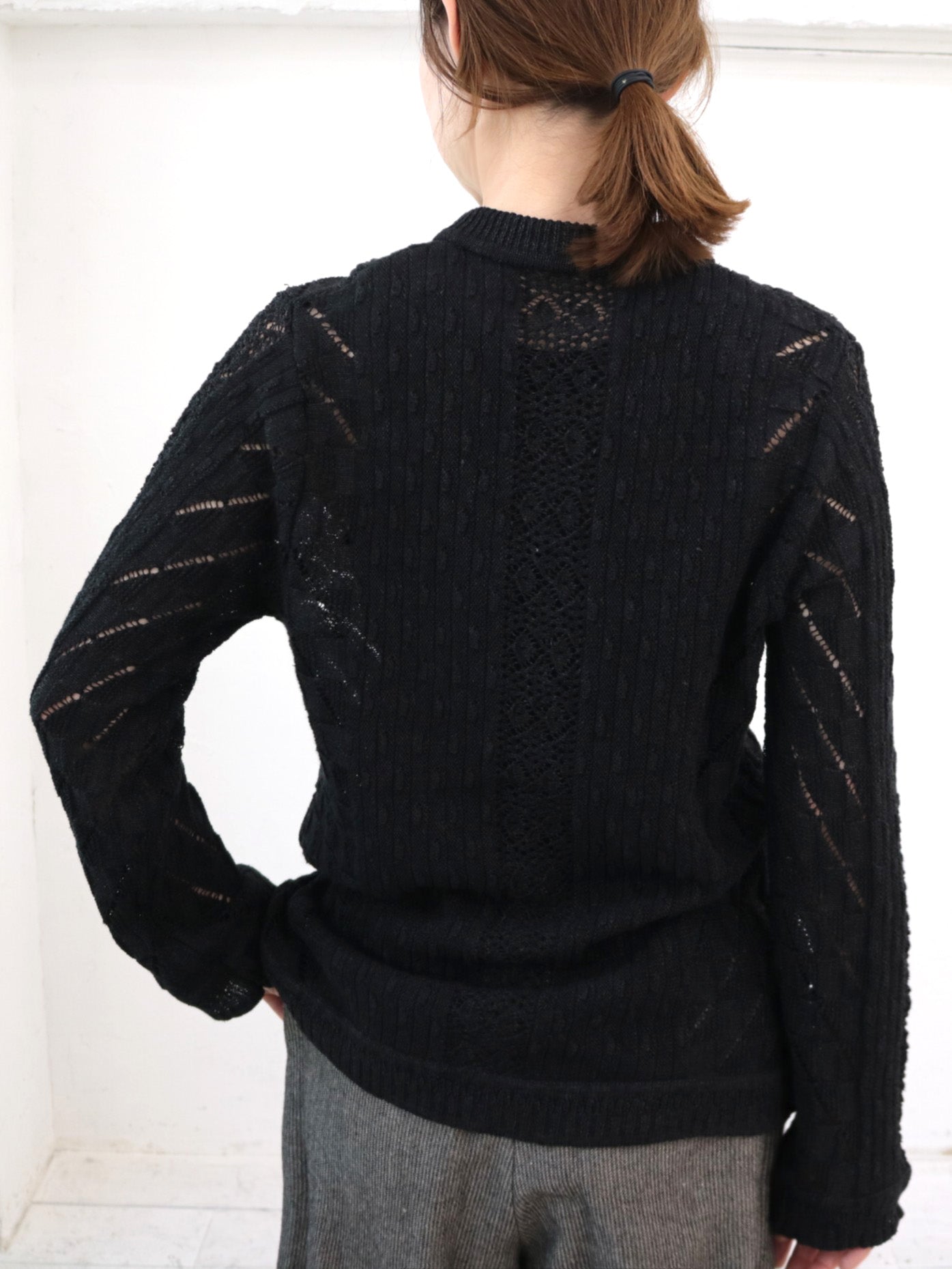 doux bleu オープンワーク ニットシャツ DB-2542-021