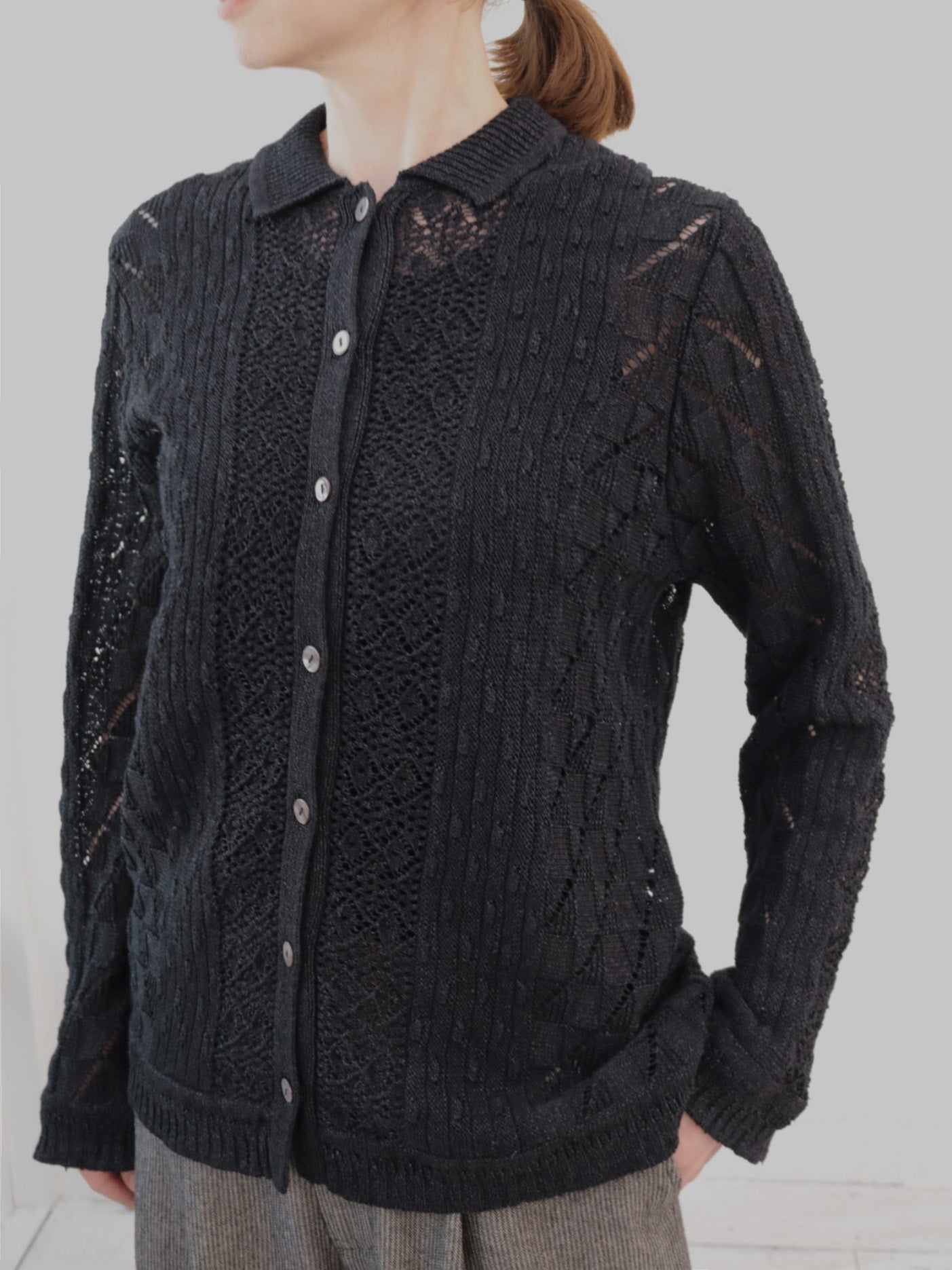 doux bleu オープンワーク ニットシャツ DB-2542-021