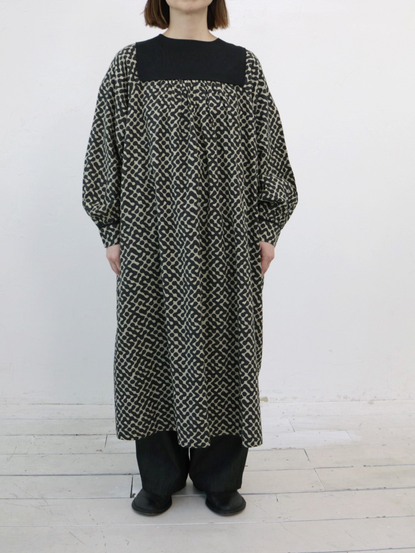 doux bleu インドプリント キルトヨークワンピース DB-2544-008