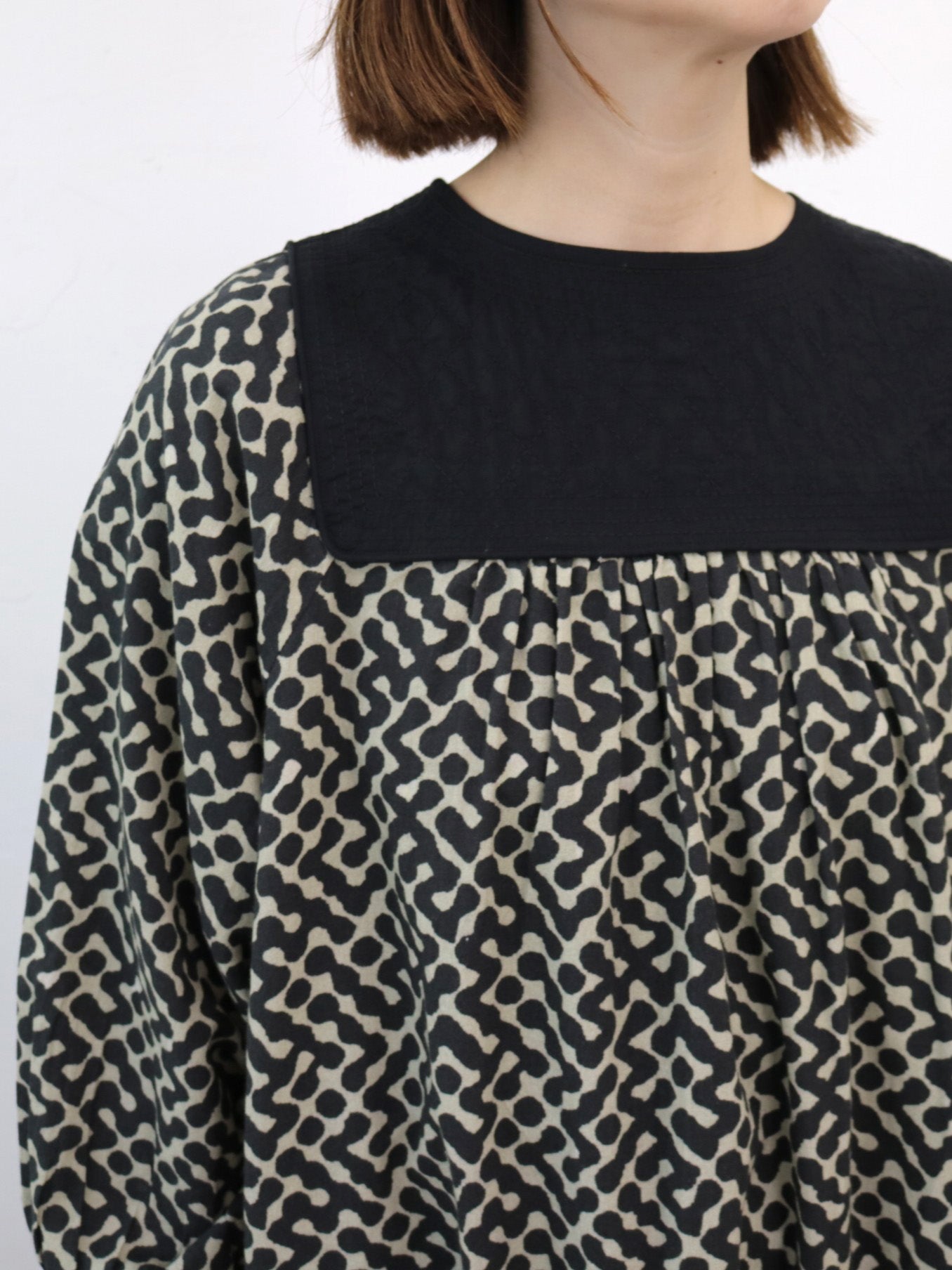 doux bleu インドプリント キルトヨークワンピース DB-2544-008