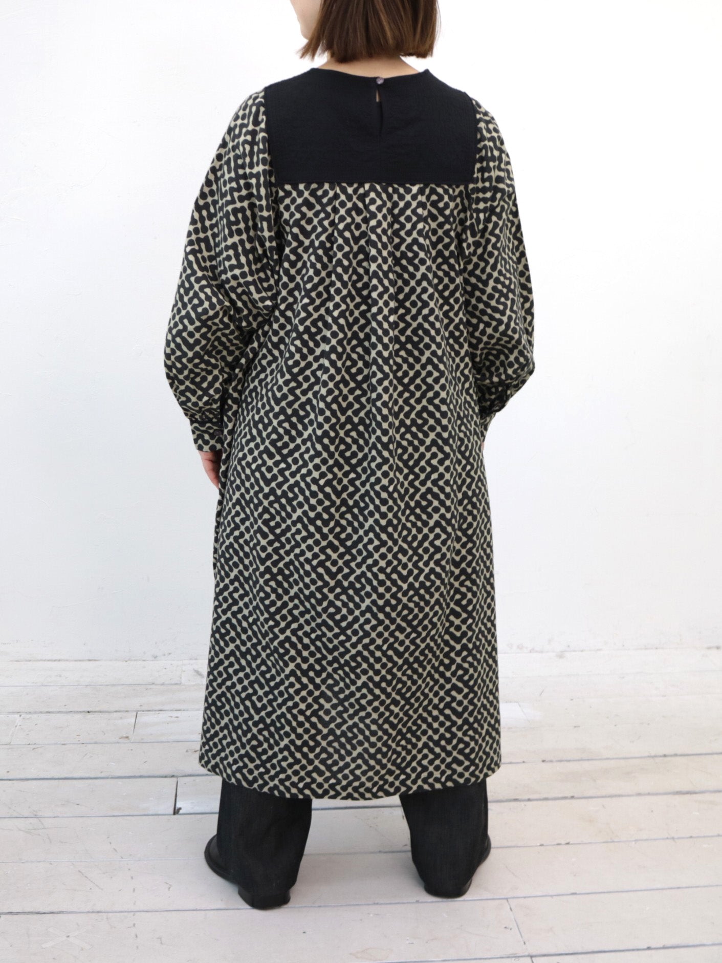 doux bleu インドプリント キルトヨークワンピース DB-2544-008