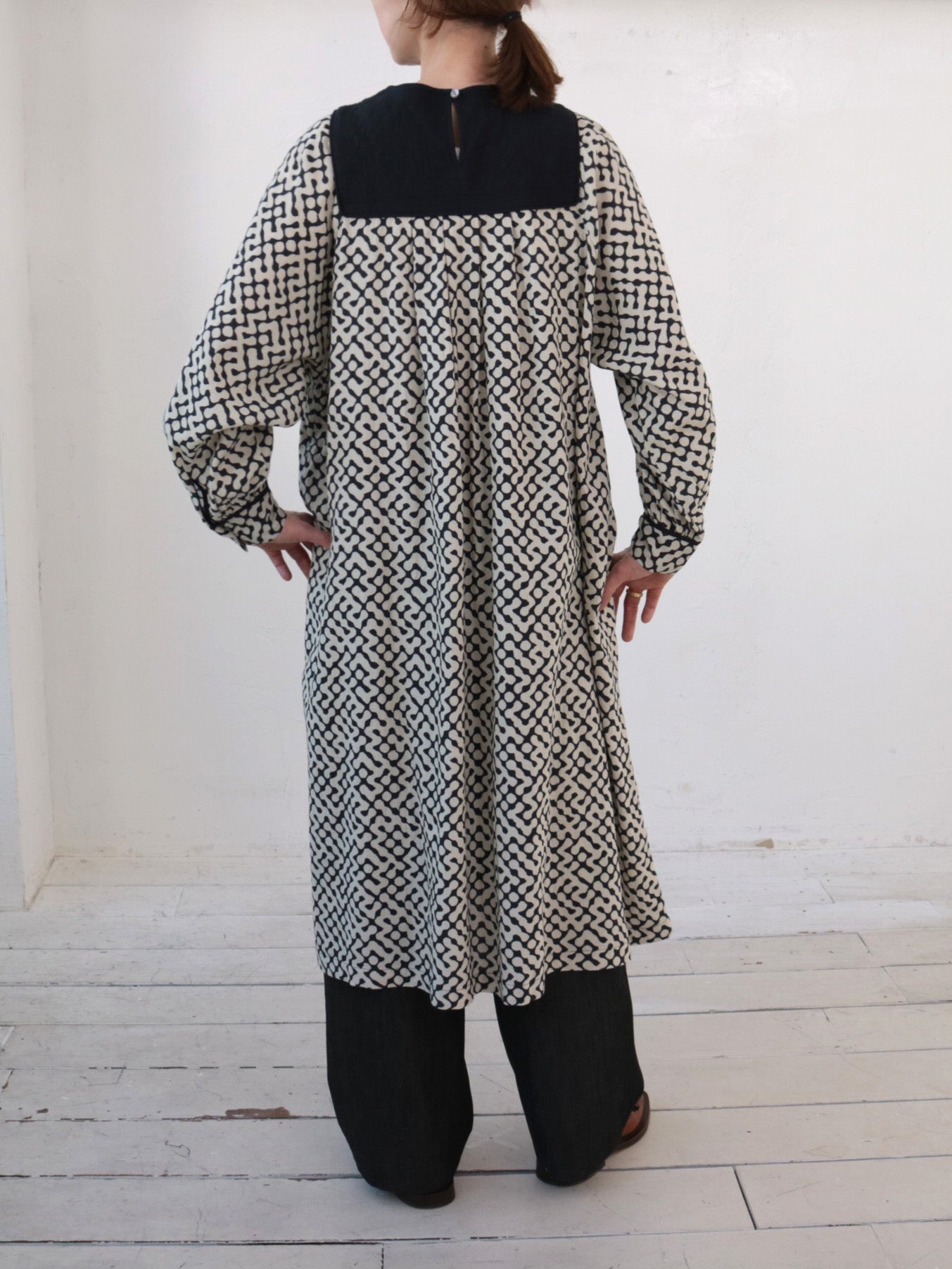 doux bleu インドプリント キルトヨークワンピース DB-2544-008