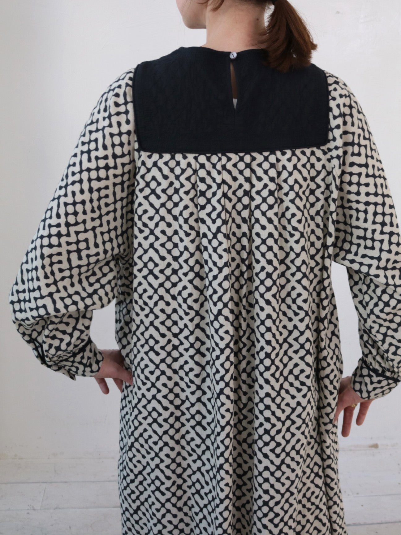 doux bleu インドプリント キルトヨークワンピース DB-2544-008