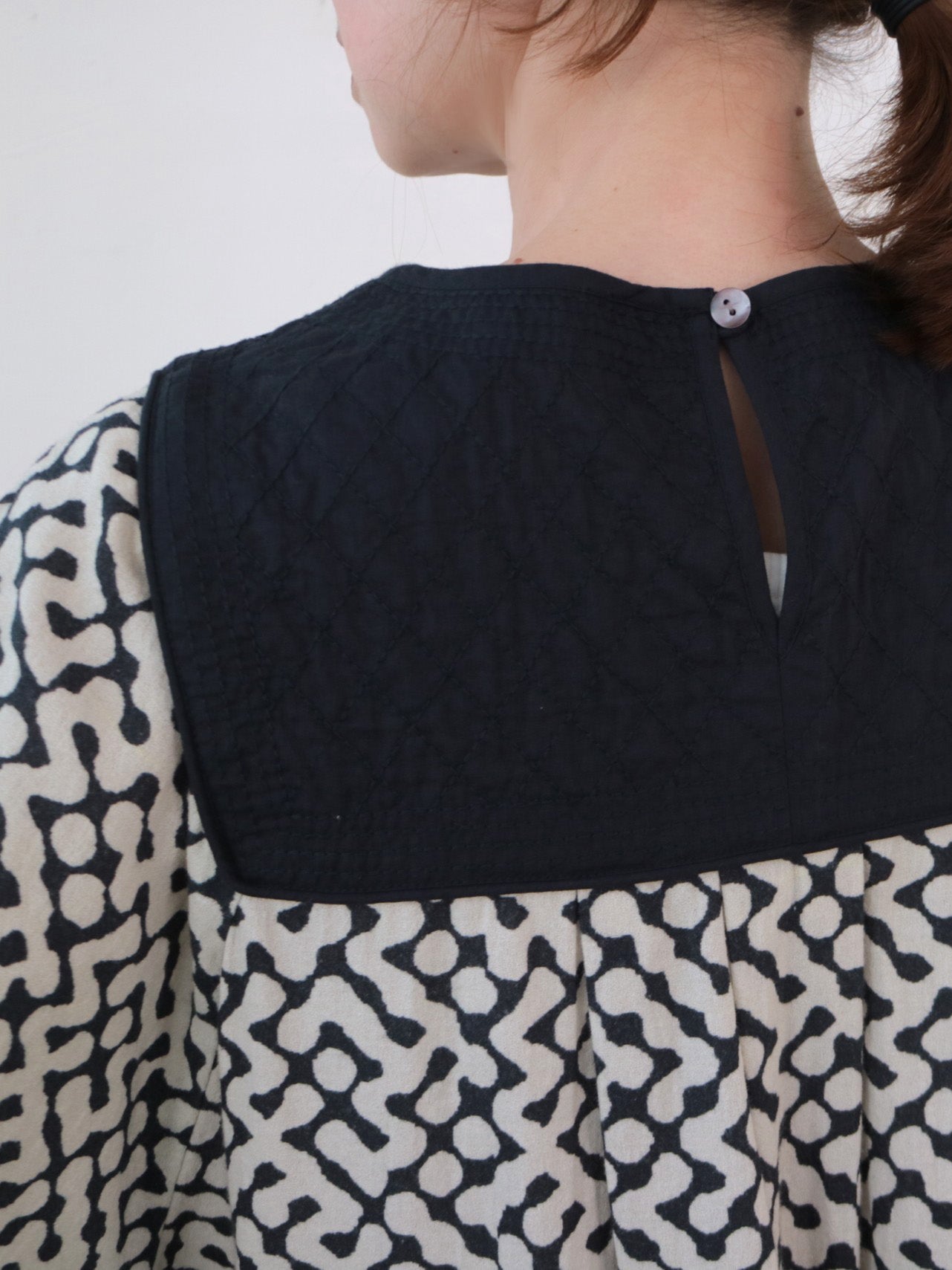 doux bleu インドプリント キルトヨークワンピース DB-2544-008