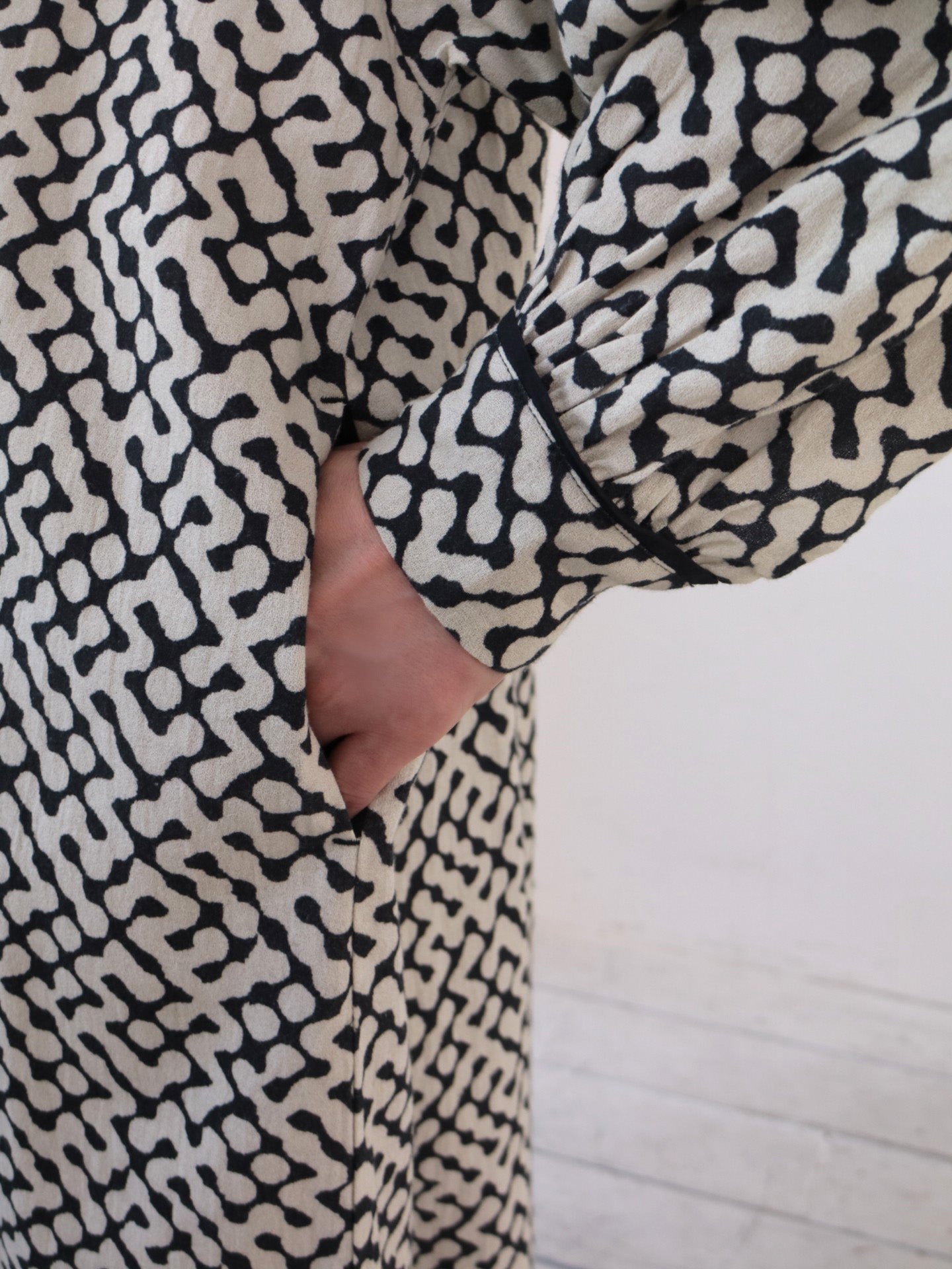 doux bleu インドプリント キルトヨークワンピース DB-2544-008