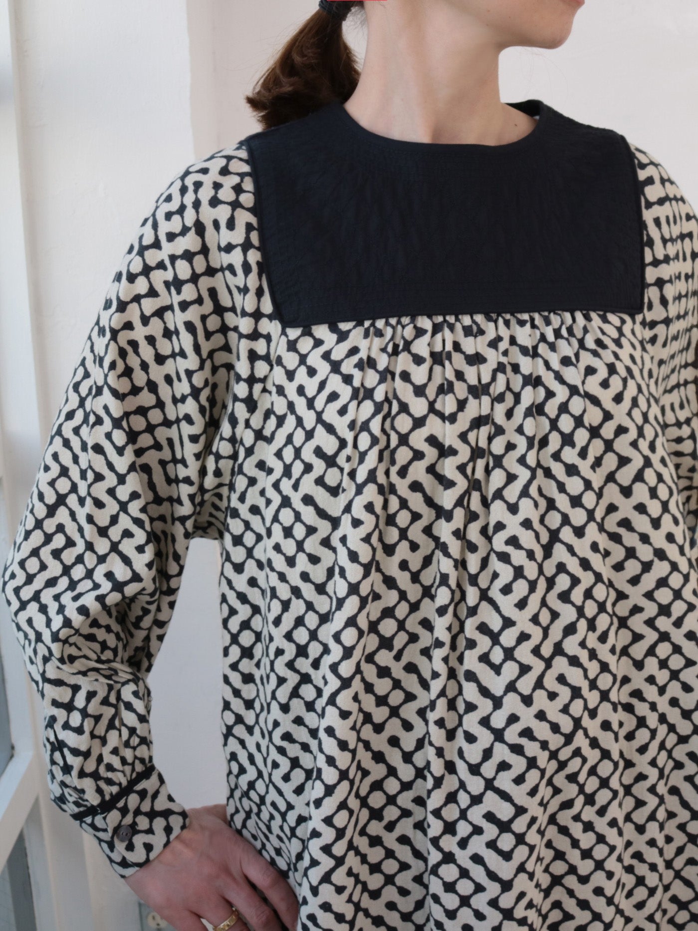 doux bleu インドプリント キルトヨークワンピース DB-2544-008