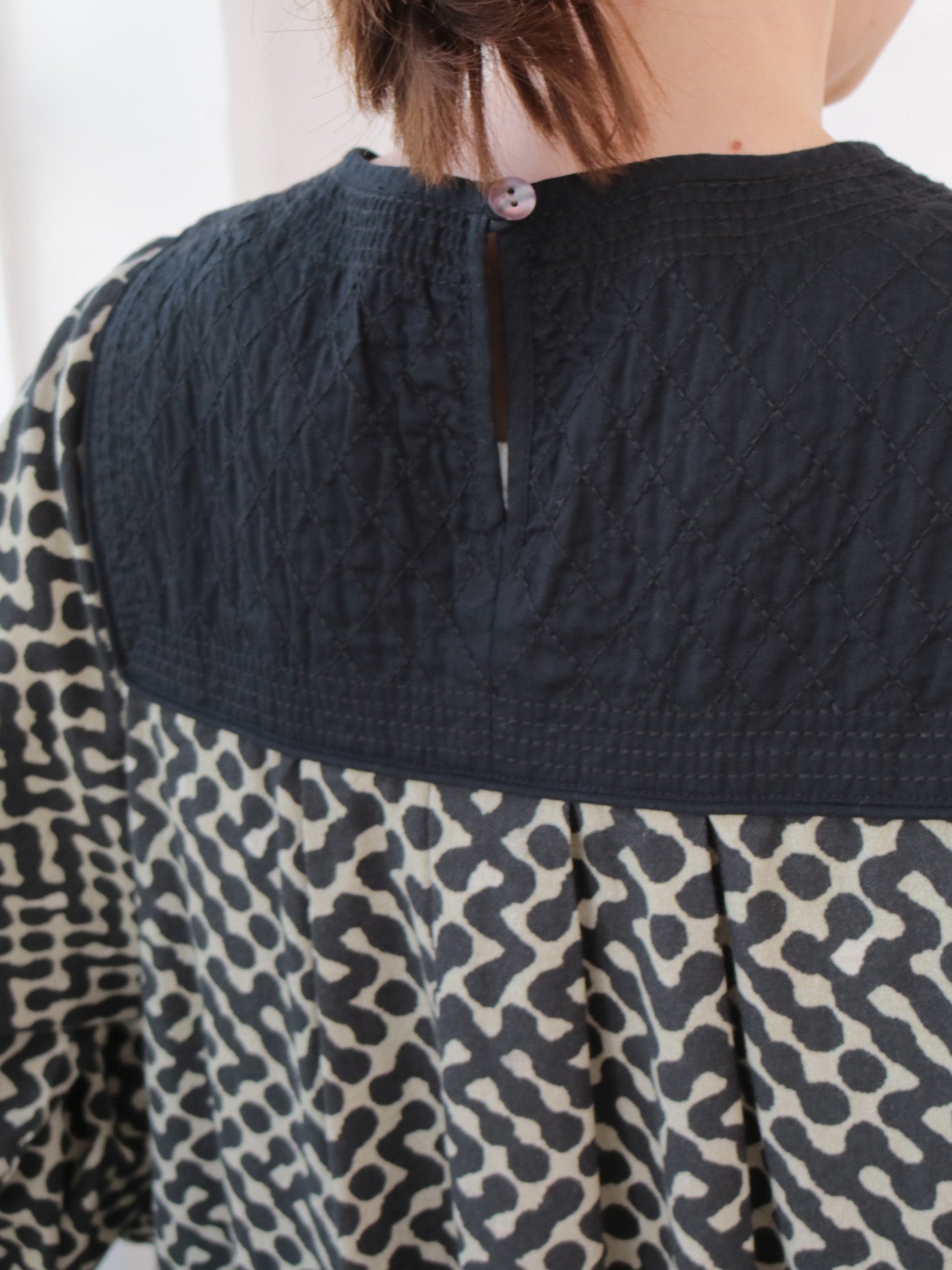 doux bleu インドプリント キルトヨークワンピース DB-2544-008