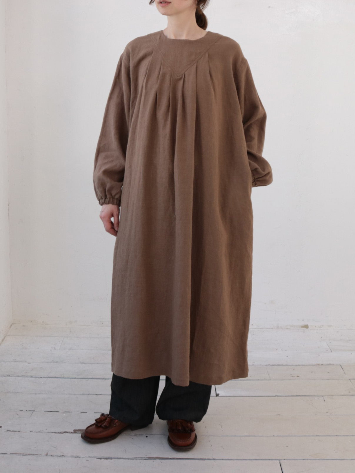 doux bleu リネンヨーク ワンピース DB-2544-013