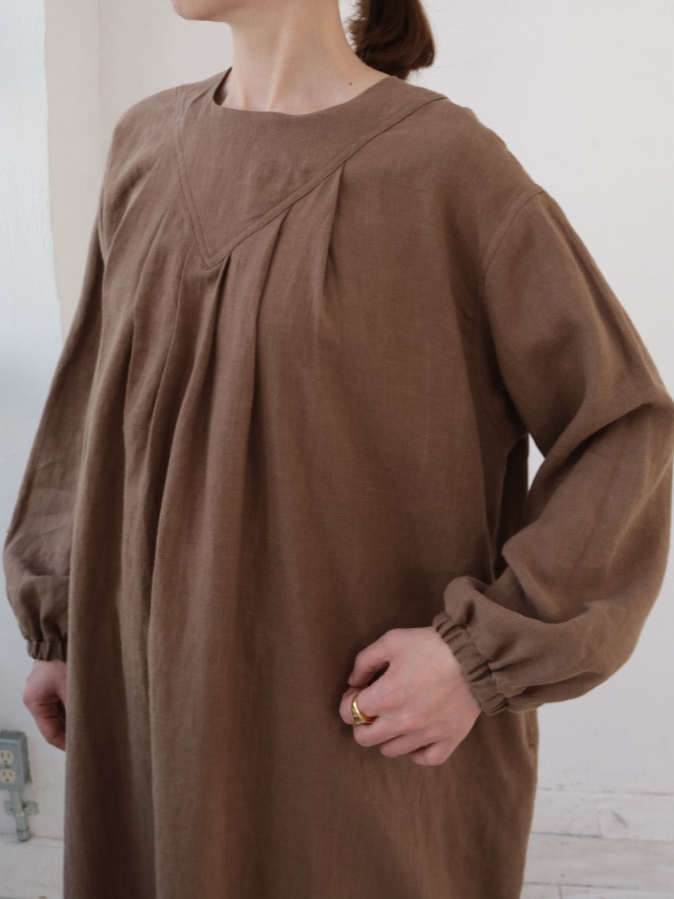 doux bleu リネンヨーク ワンピース DB-2544-013