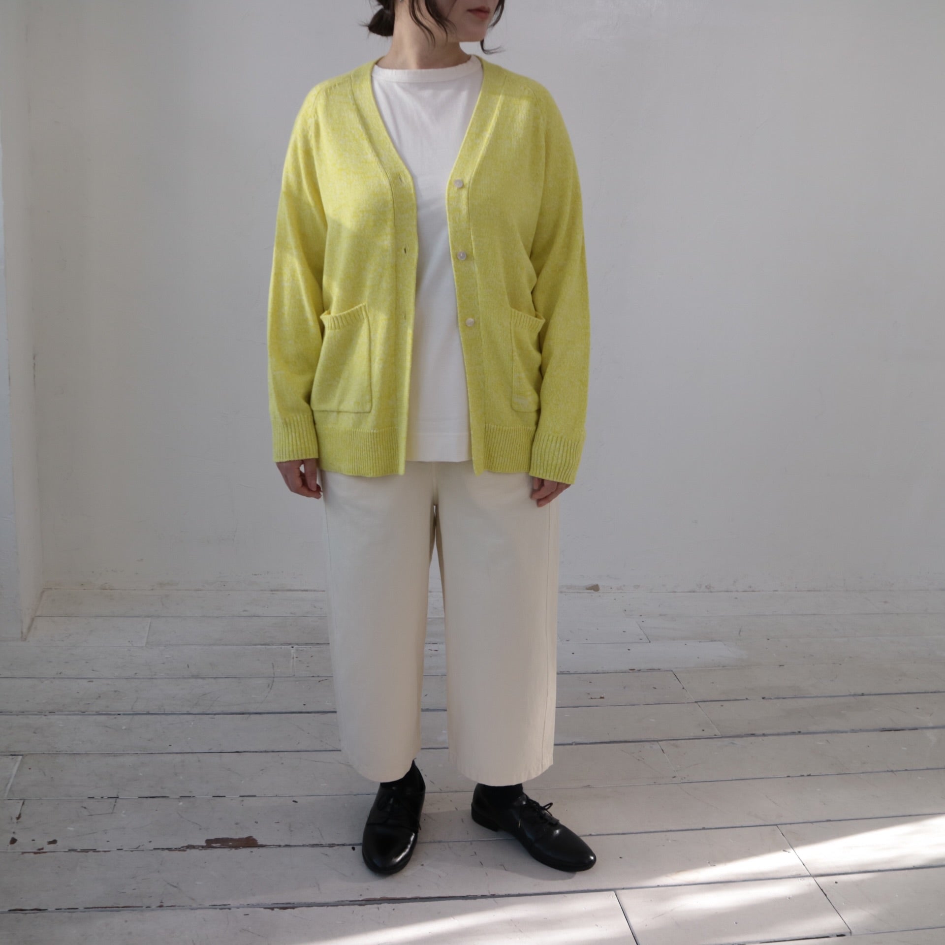 YARRA 撚り杢Vネックカーディガン YR-1442-215