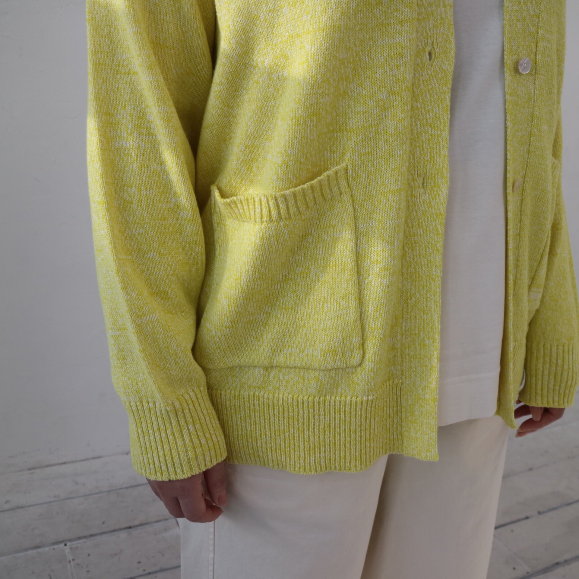 YARRA 撚り杢Vネックカーディガン YR-1442-215