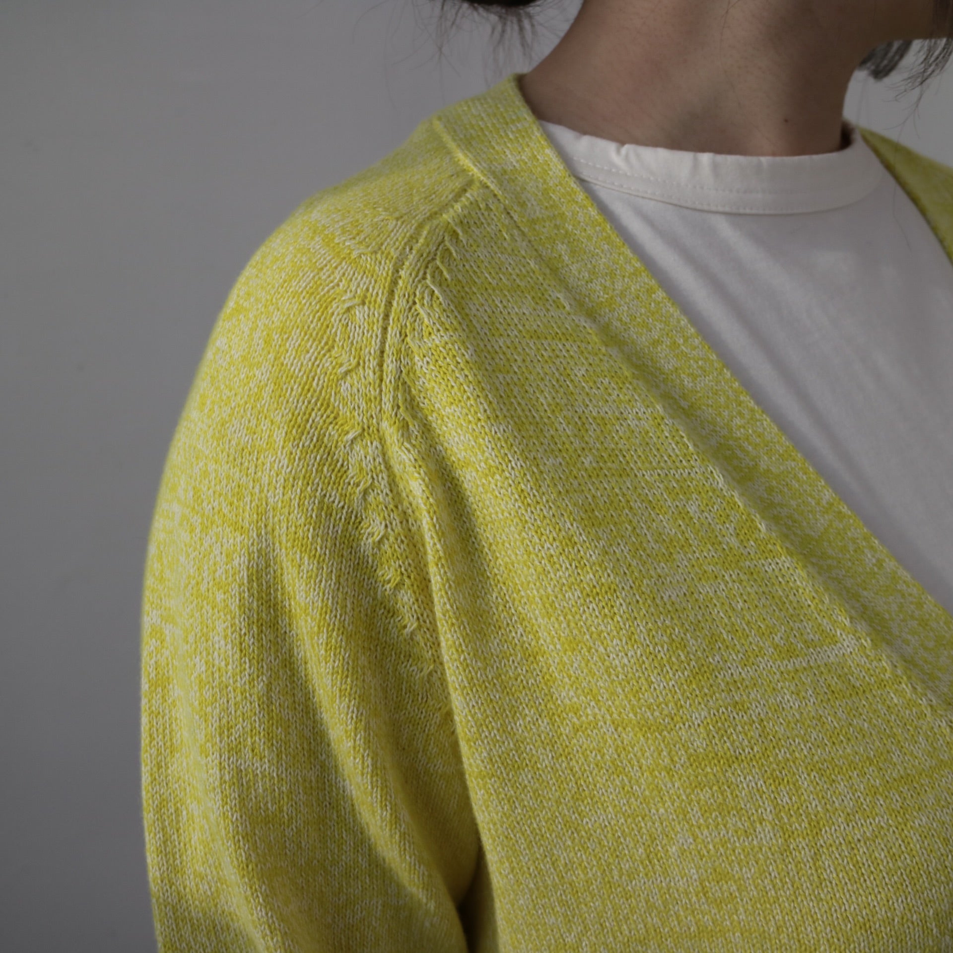 YARRA 撚り杢Vネックカーディガン YR-1442-215