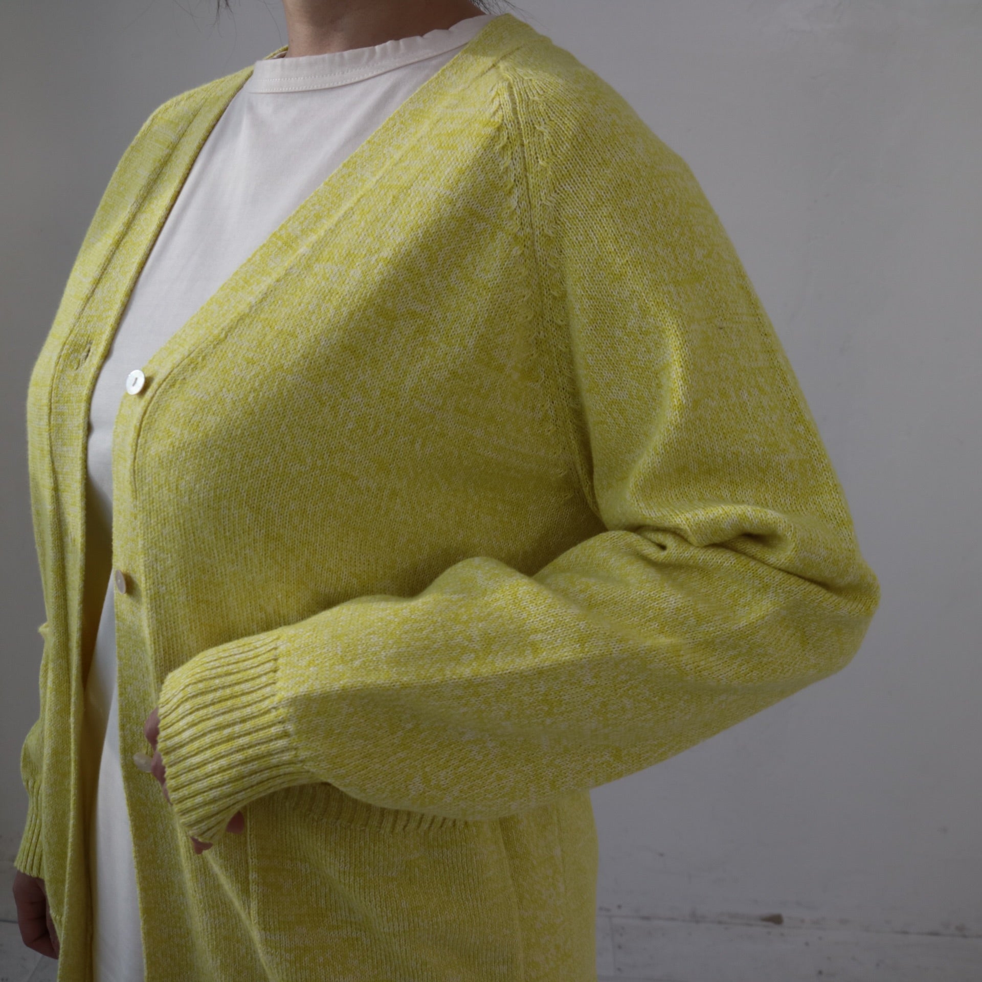 YARRA 撚り杢Vネックカーディガン YR-1442-215