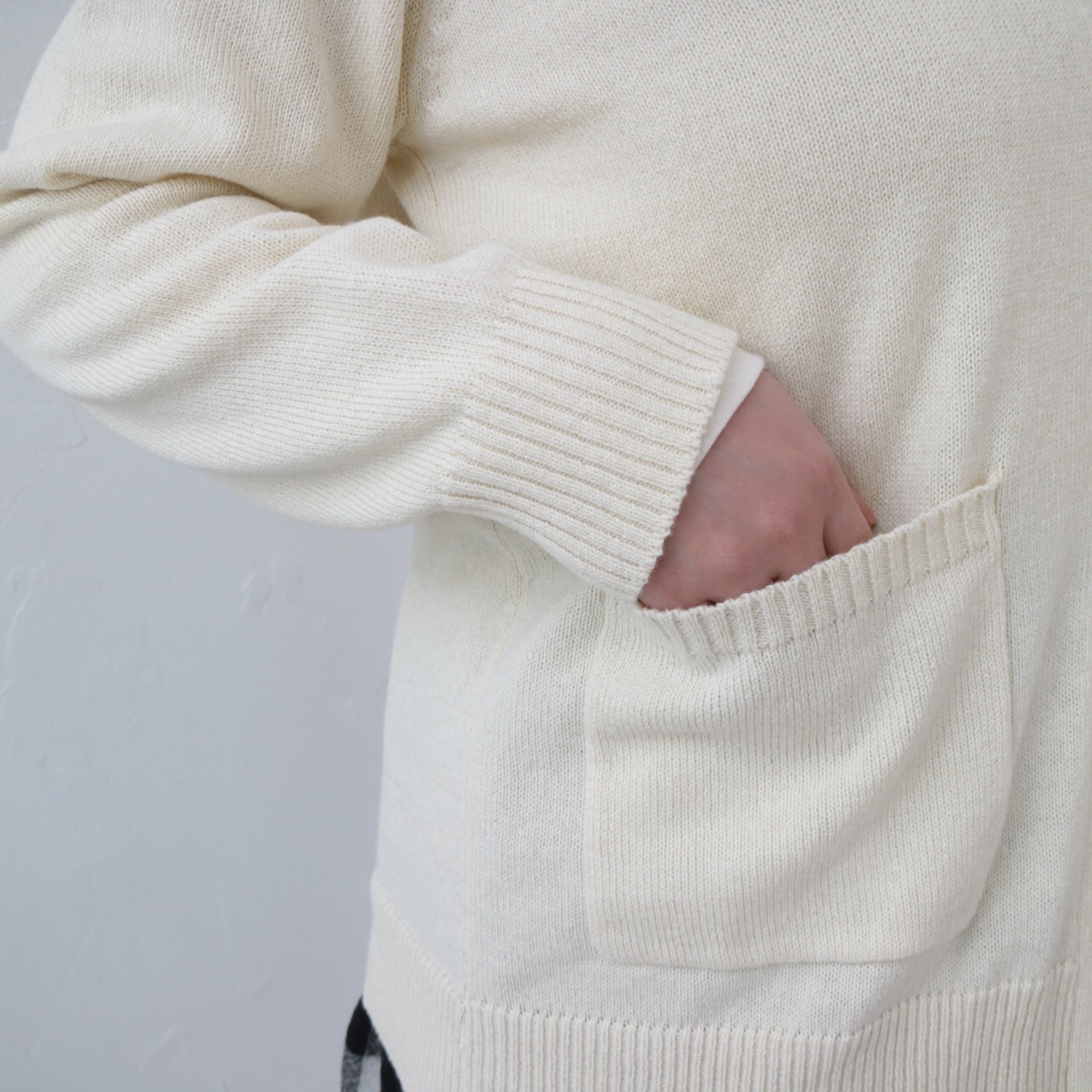 YARRA 撚り杢Vネックカーディガン YR-1442-215