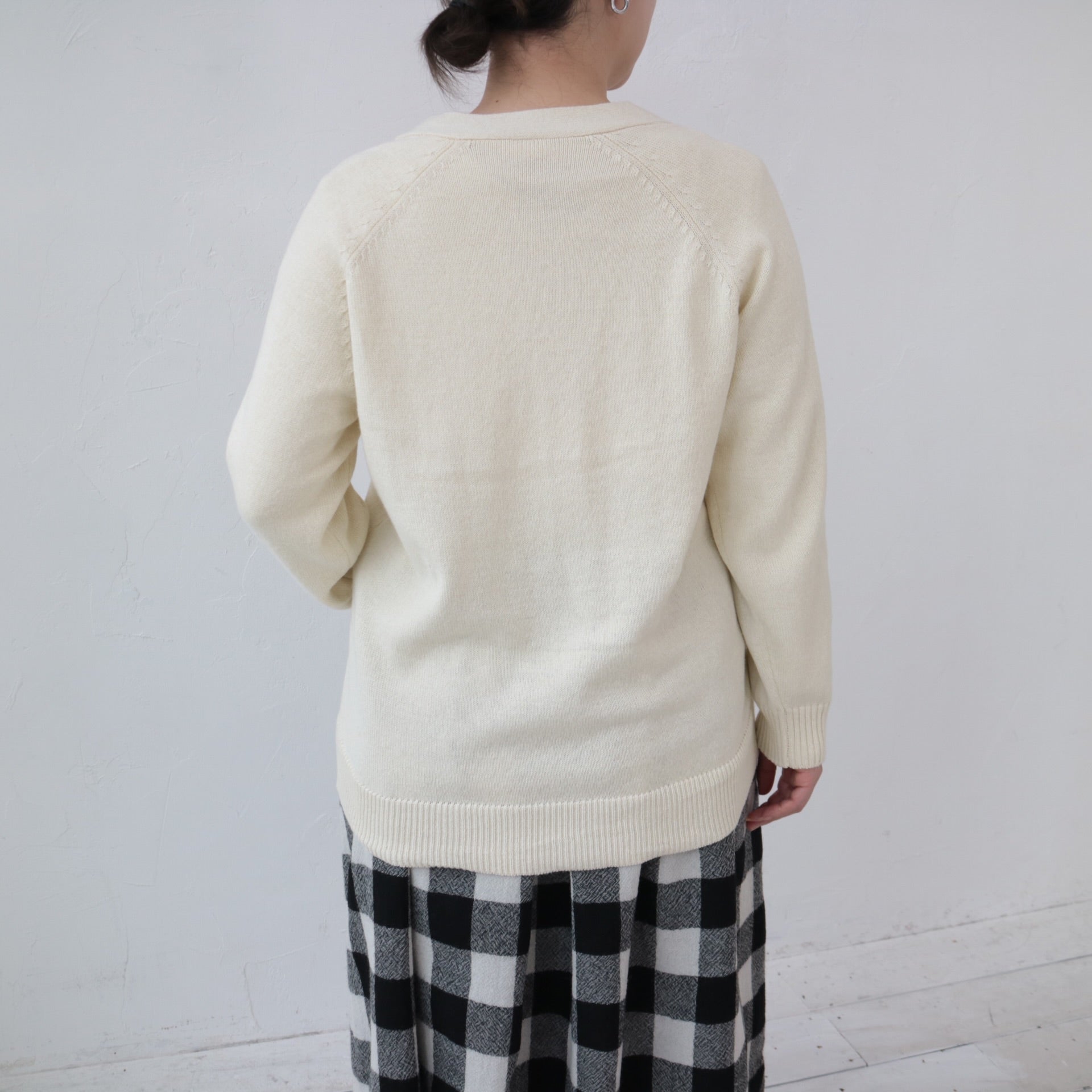 YARRA 撚り杢Vネックカーディガン YR-1442-215