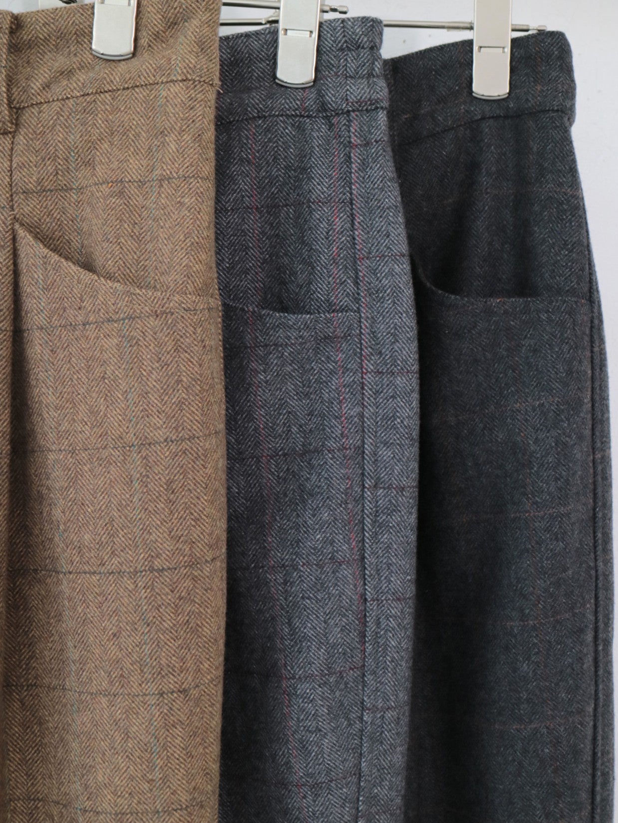 YARRA NEU W混チェックカーブパンツ NU-5555-426