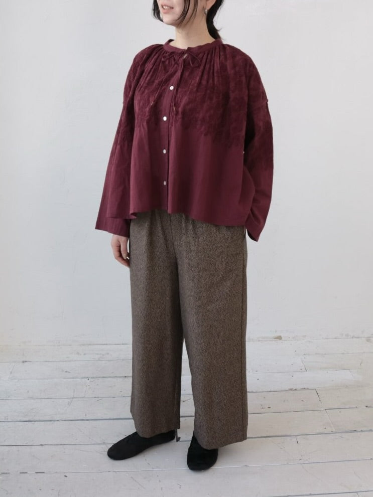 YARRA INDIAボイル刺繍ブラウス YR-1553-250