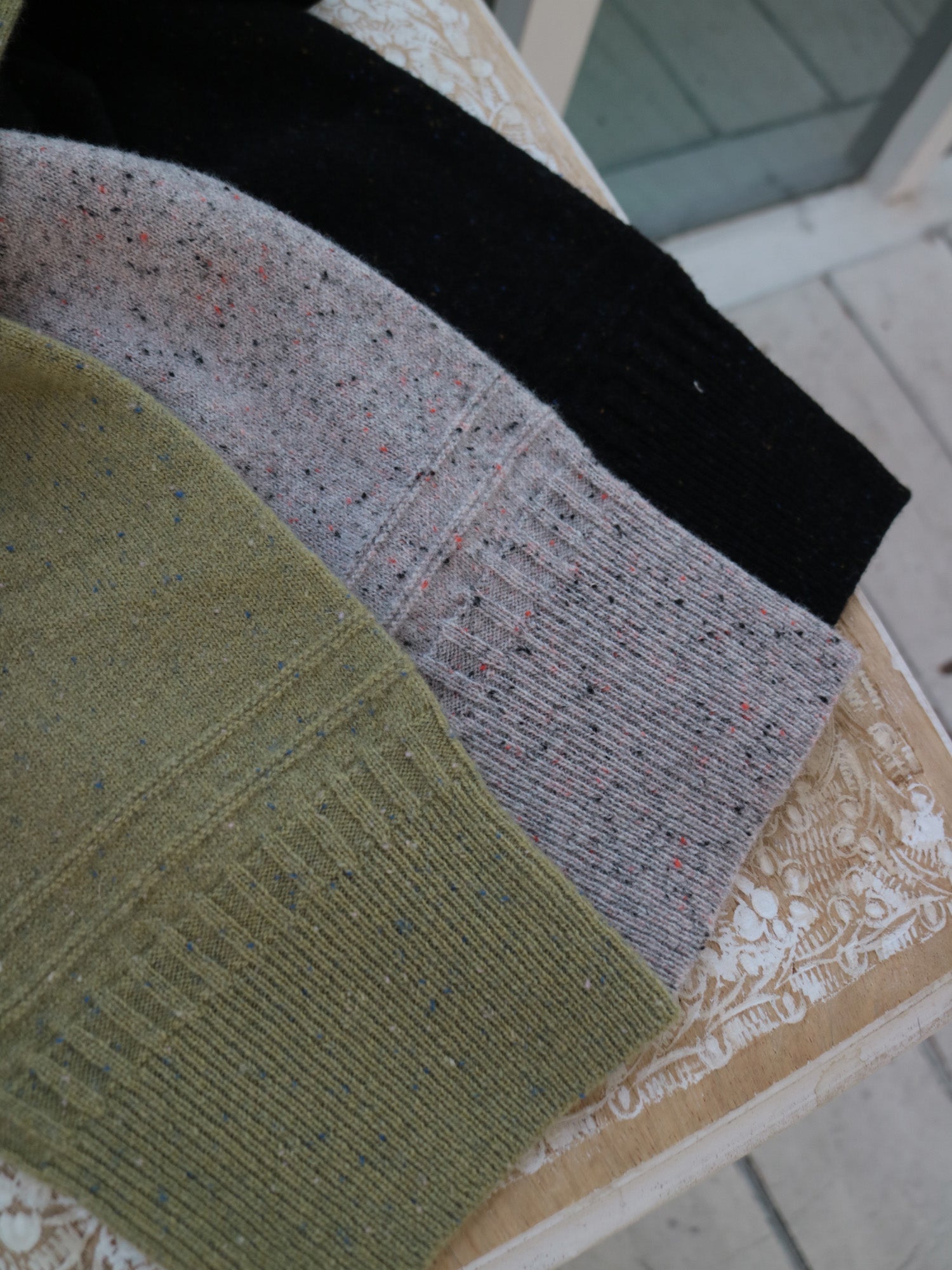 YARRA NEU カラーネップメリノニットカーディガン NU-5552-420