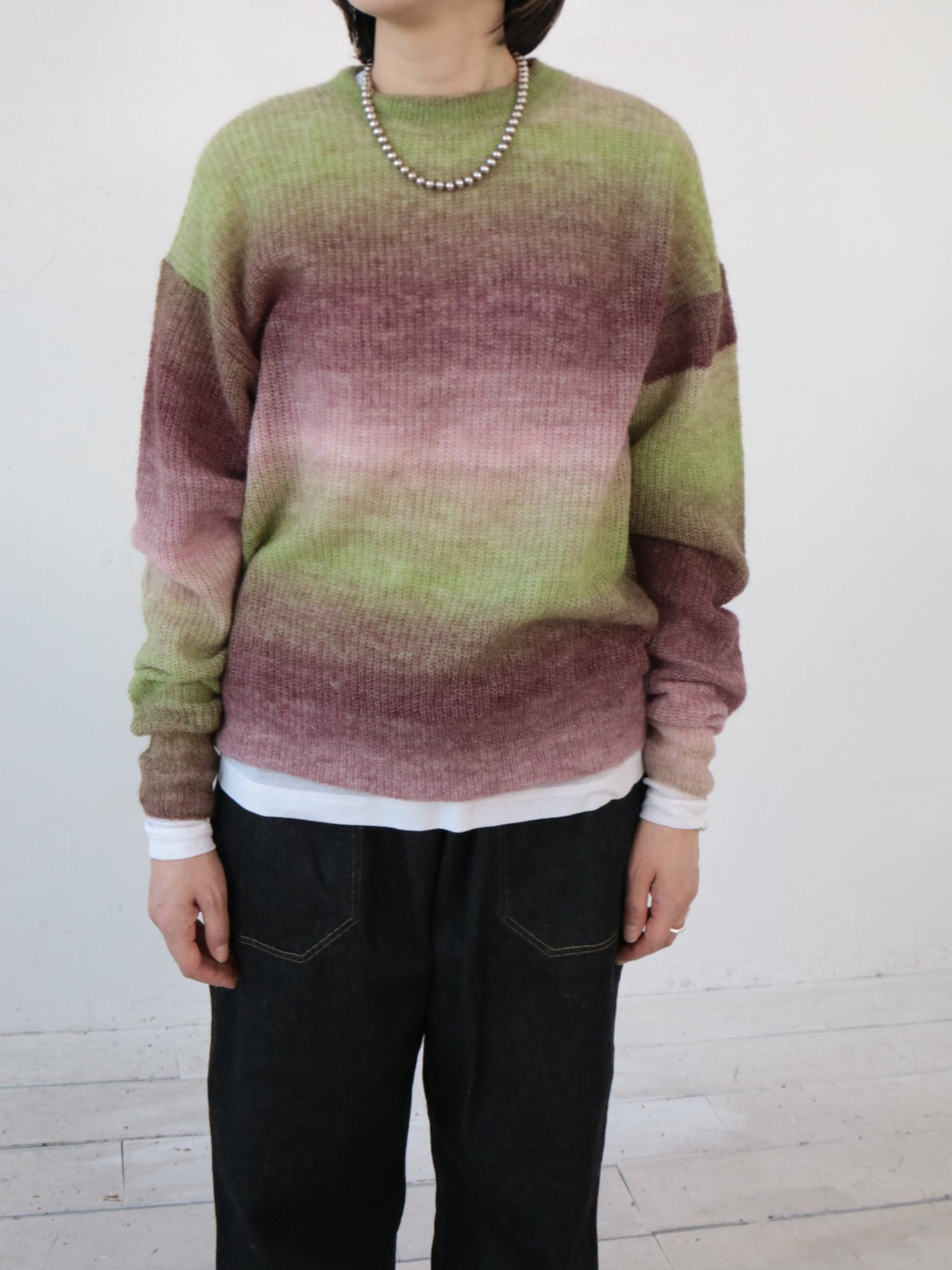 YARRA NEU アルパカ混MIXグラデーションニットプルオーバー NU-5642-411