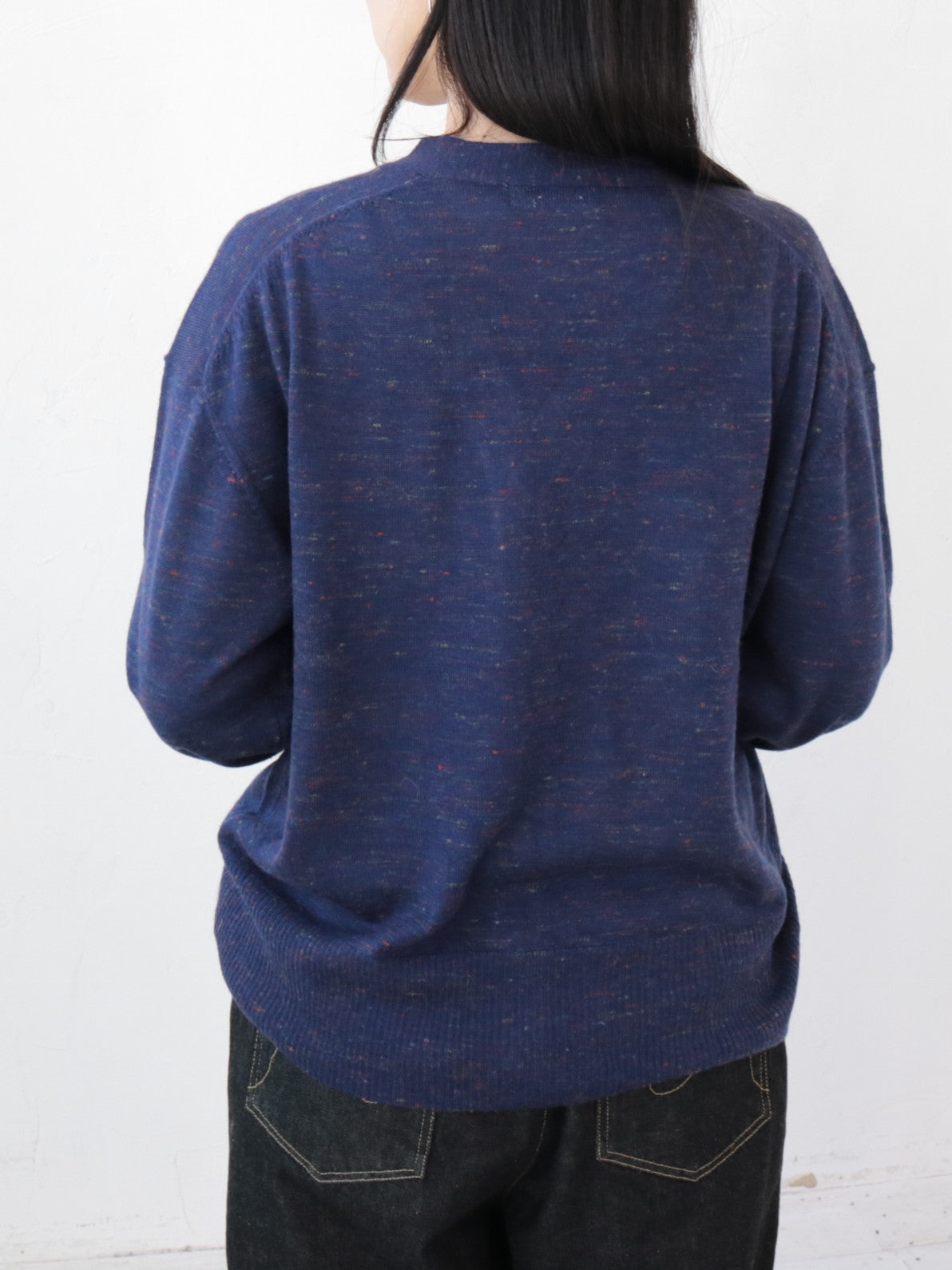YARRA NEU イタリー糸アイレットニットカーディガン NU-5642-410