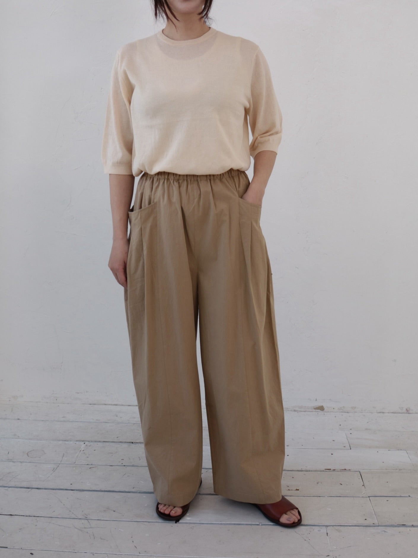 YARRA ハイツイスト半袖ニットプルオーバー YR-1532-314