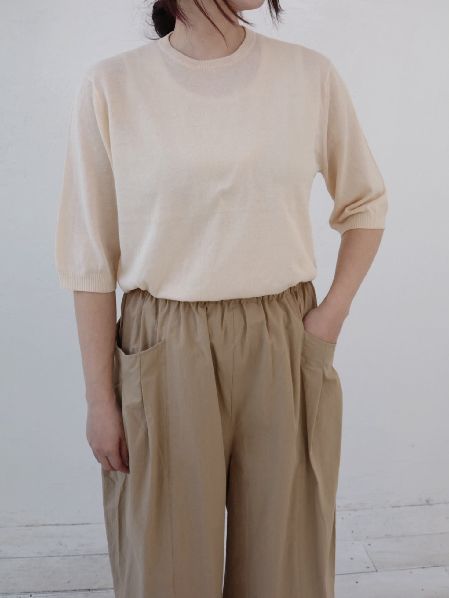 YARRA ハイツイスト半袖ニットプルオーバー YR-1532-314
