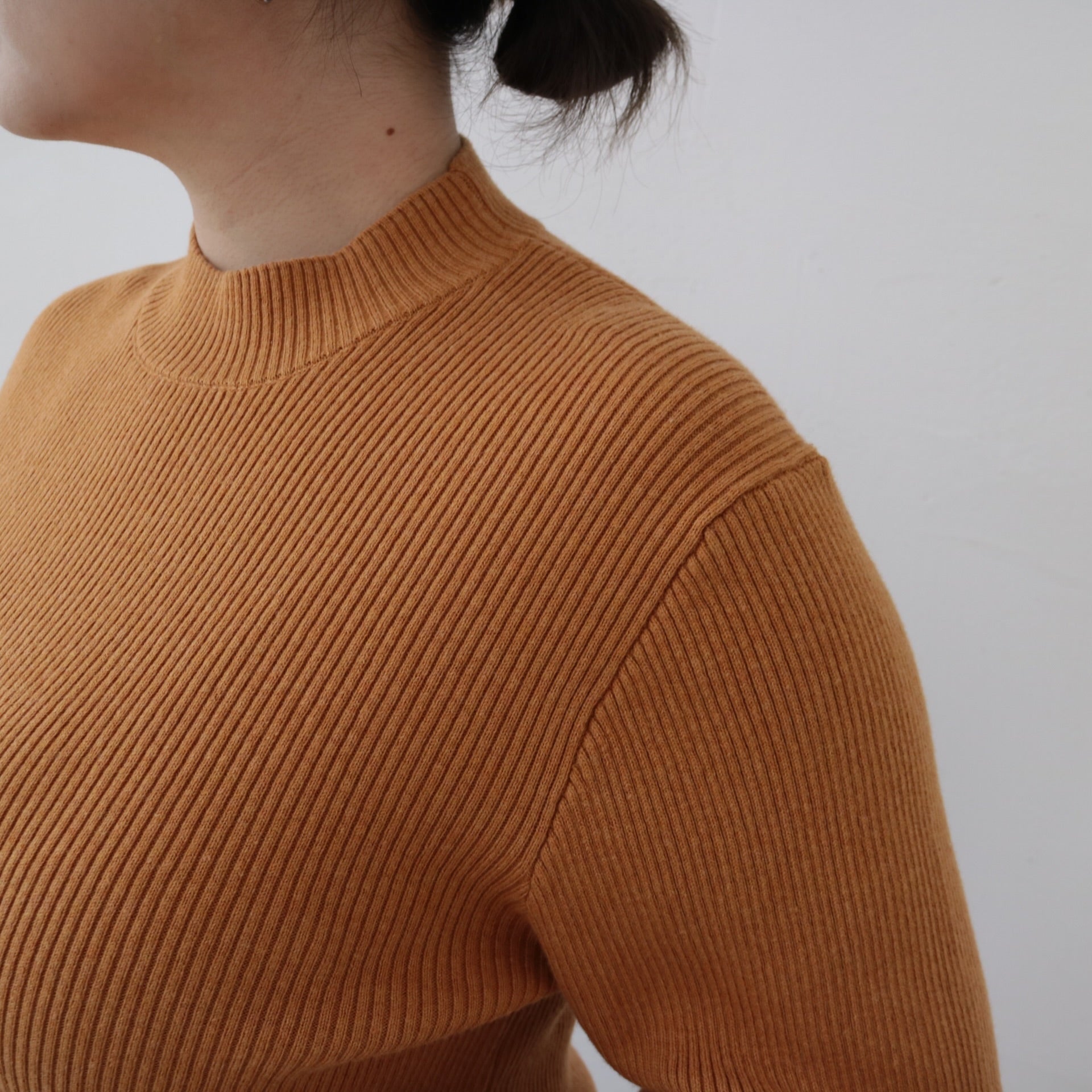 YARRA 綿カシミヤハイネックリブニット YR-1442-222