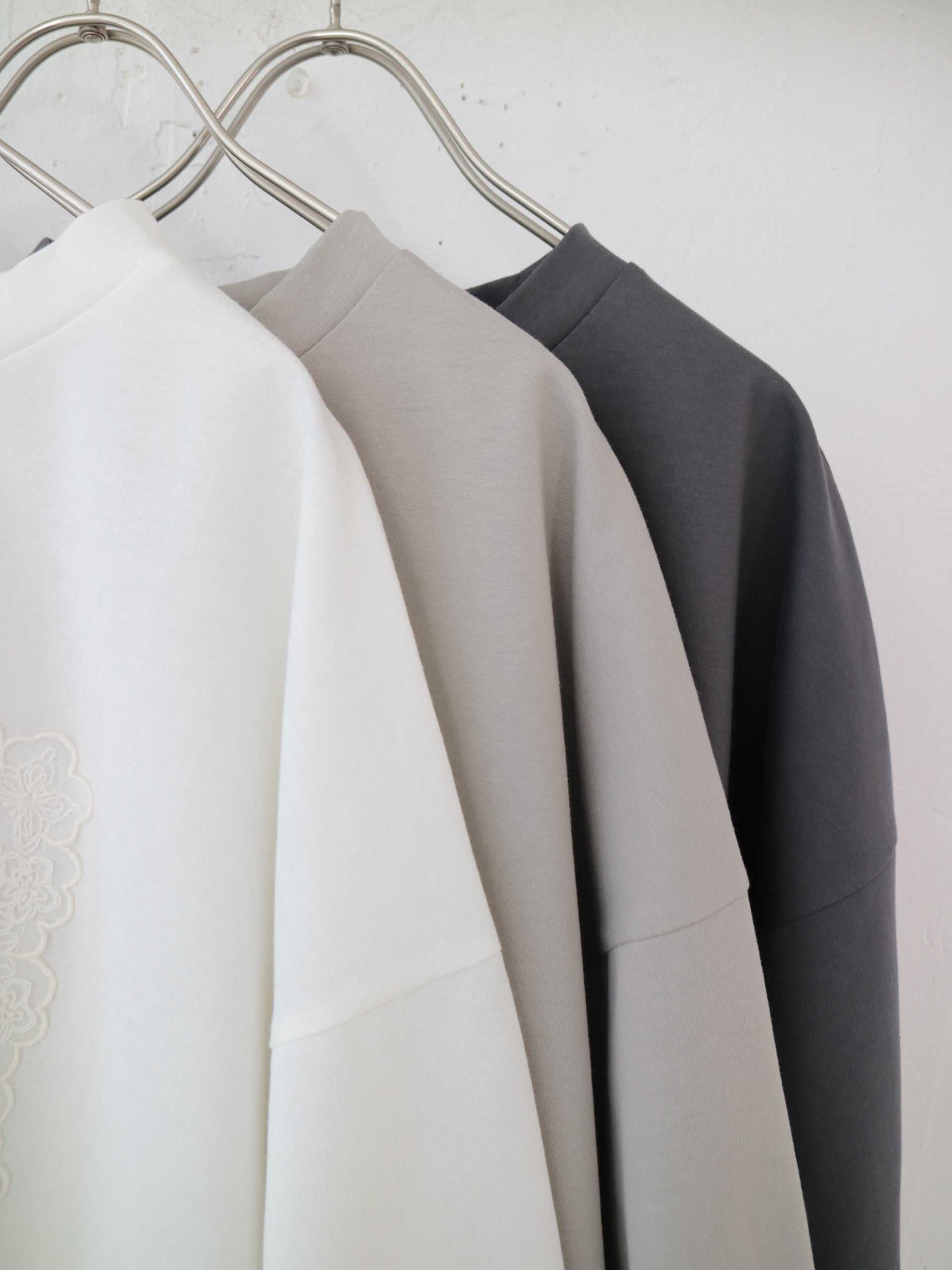YARRA シルキータッチ5分袖レースTEE YR-1641-201