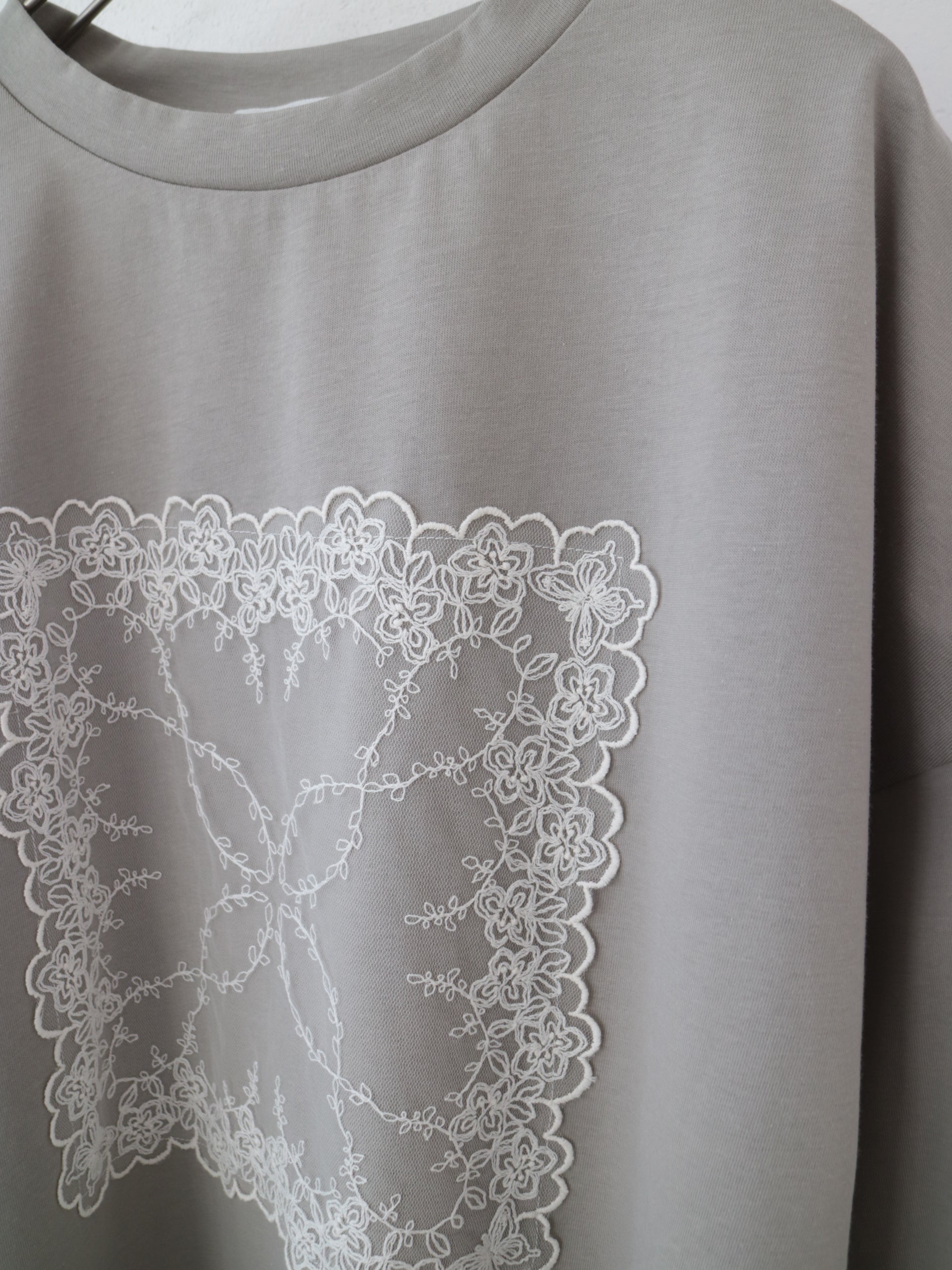 YARRA シルキータッチ5分袖レースTEE YR-1641-201