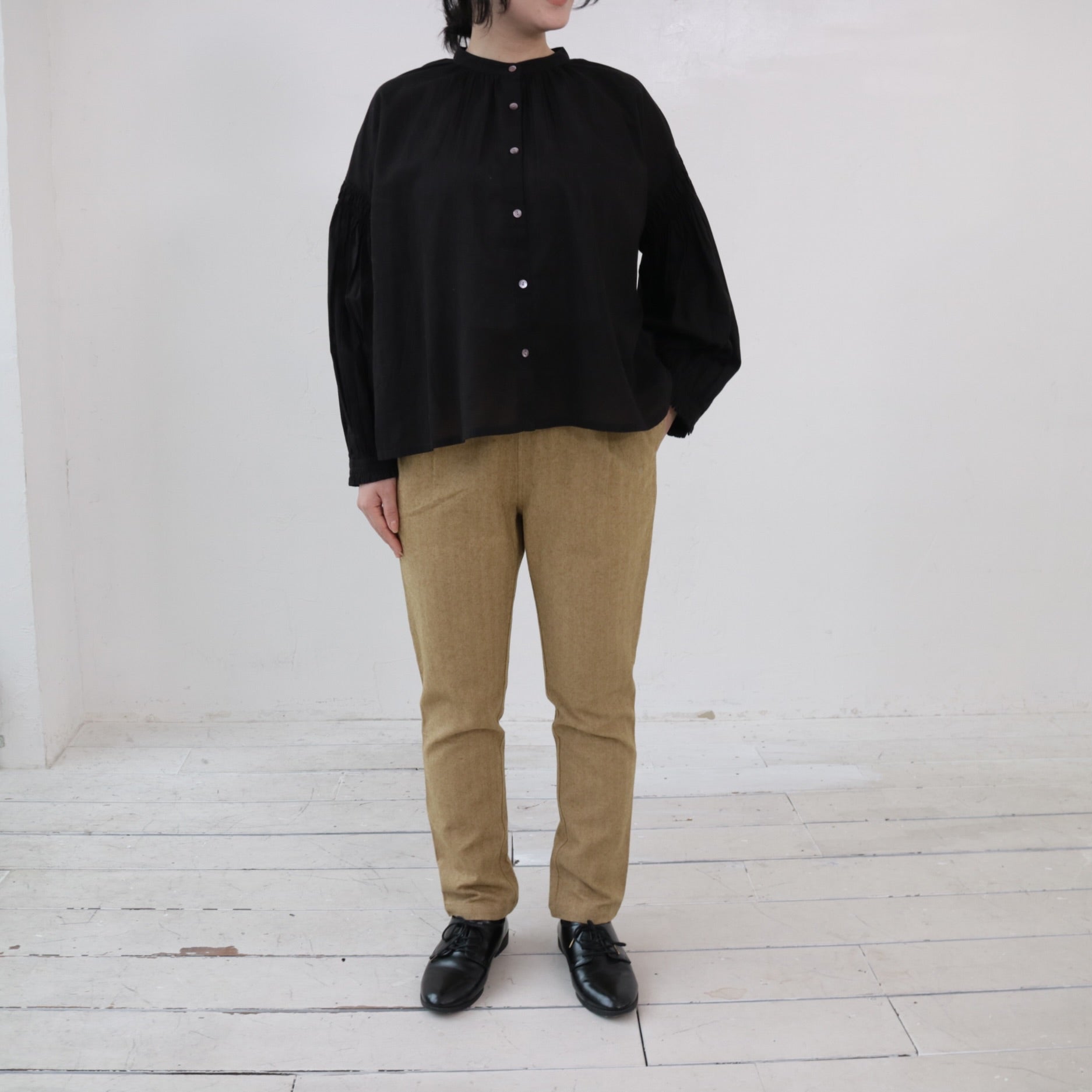 YARRA リネンコットン起毛テーパードパンツ YR-1445-235